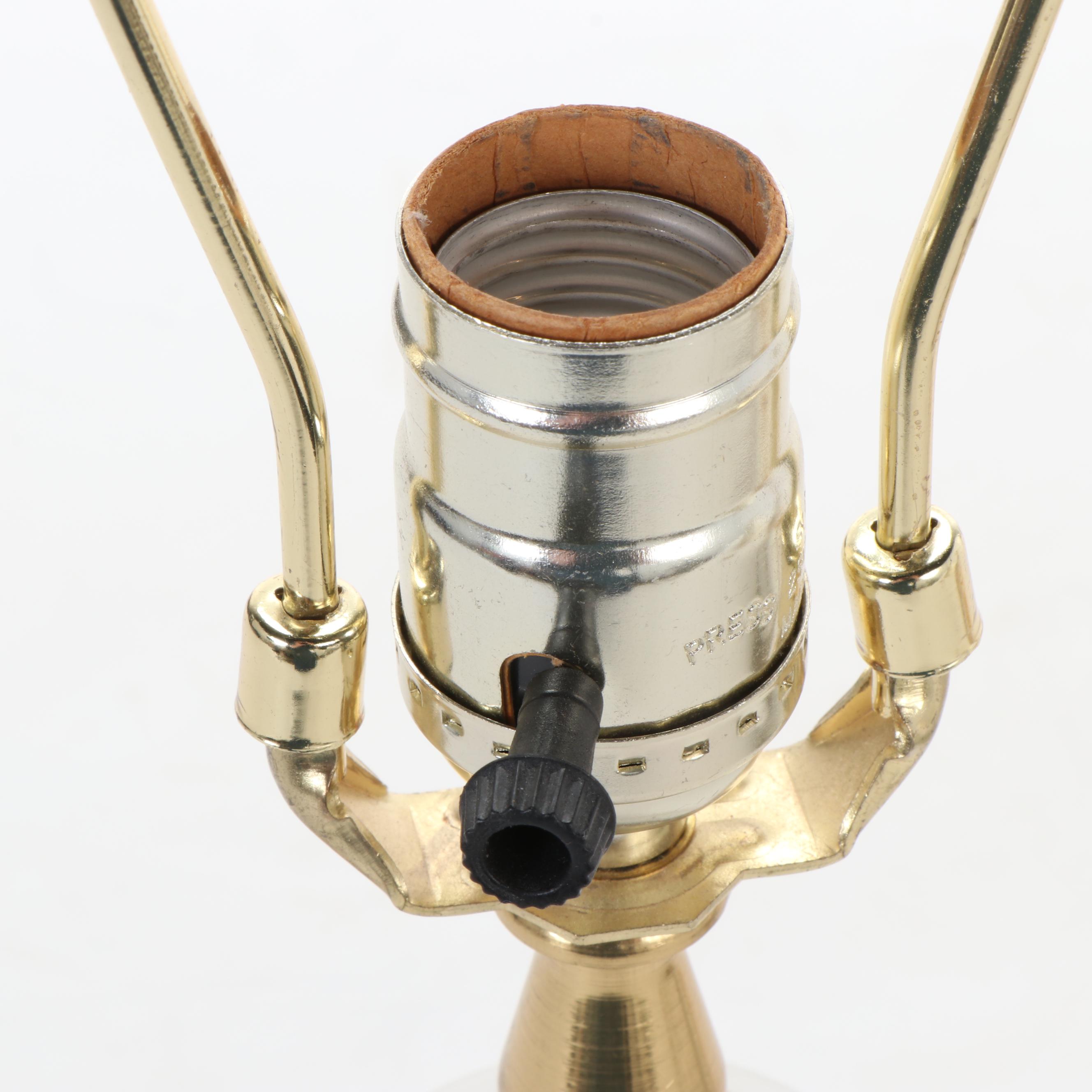 Bristol Vase Style Milk Glass Vanity Lamps, Late 20th Century