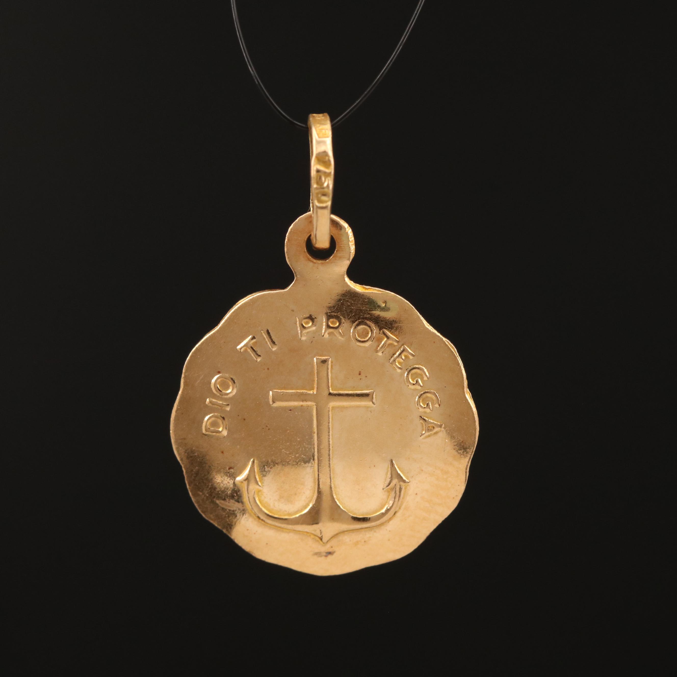 18K Dio Ti Protegga (God Protect You) Pendant
