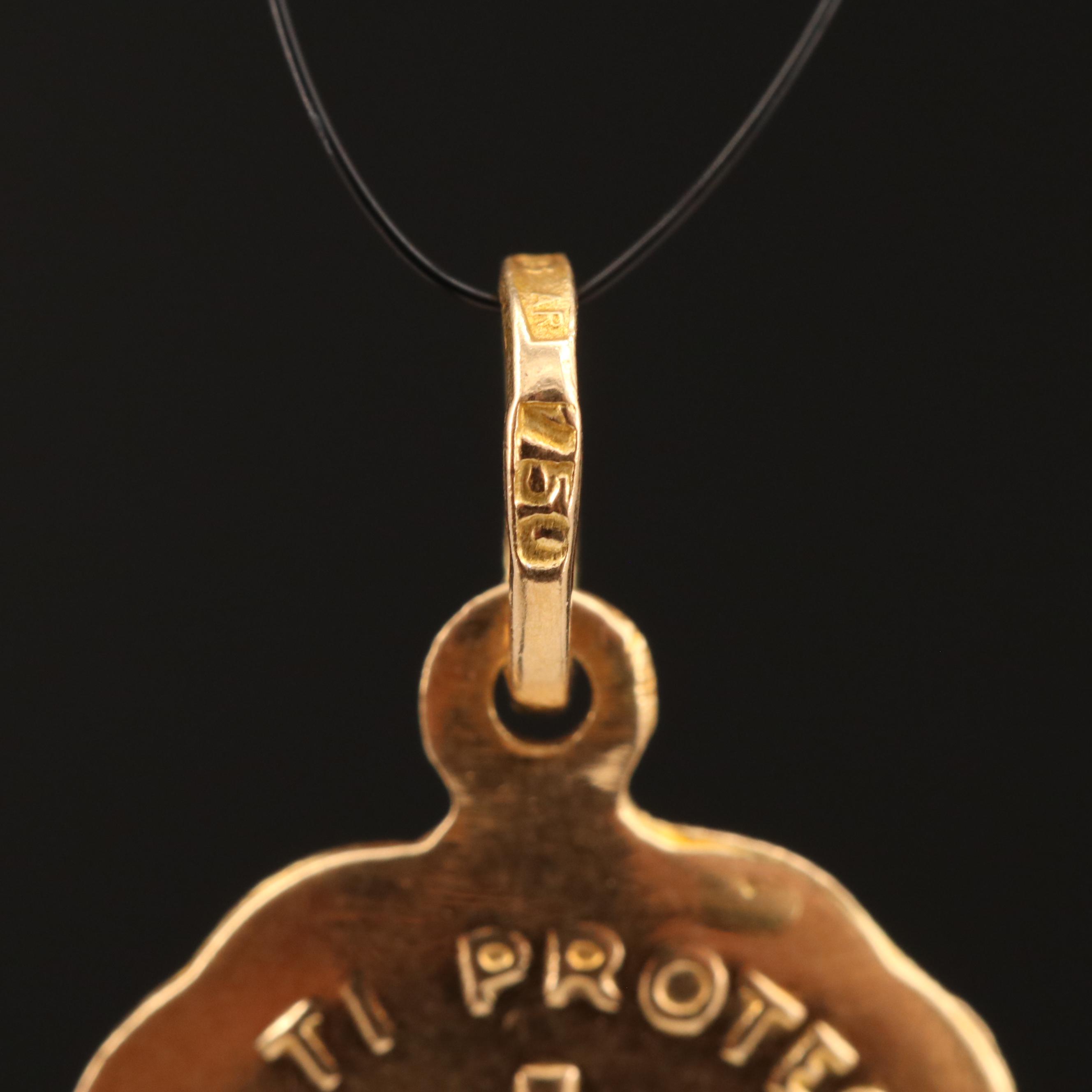 18K Dio Ti Protegga (God Protect You) Pendant