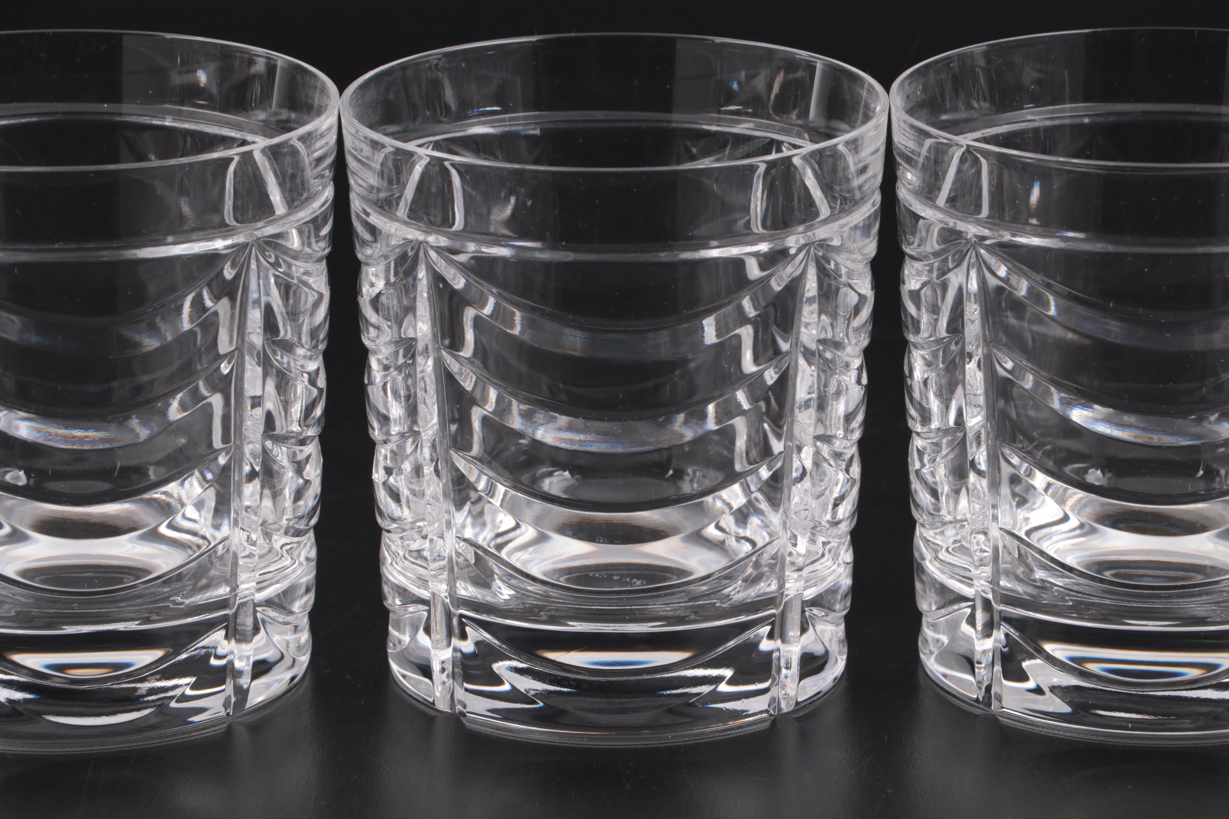 Tiffany & Co. "Swag" Crystal Double Old Fashioned Glasses, 1990s