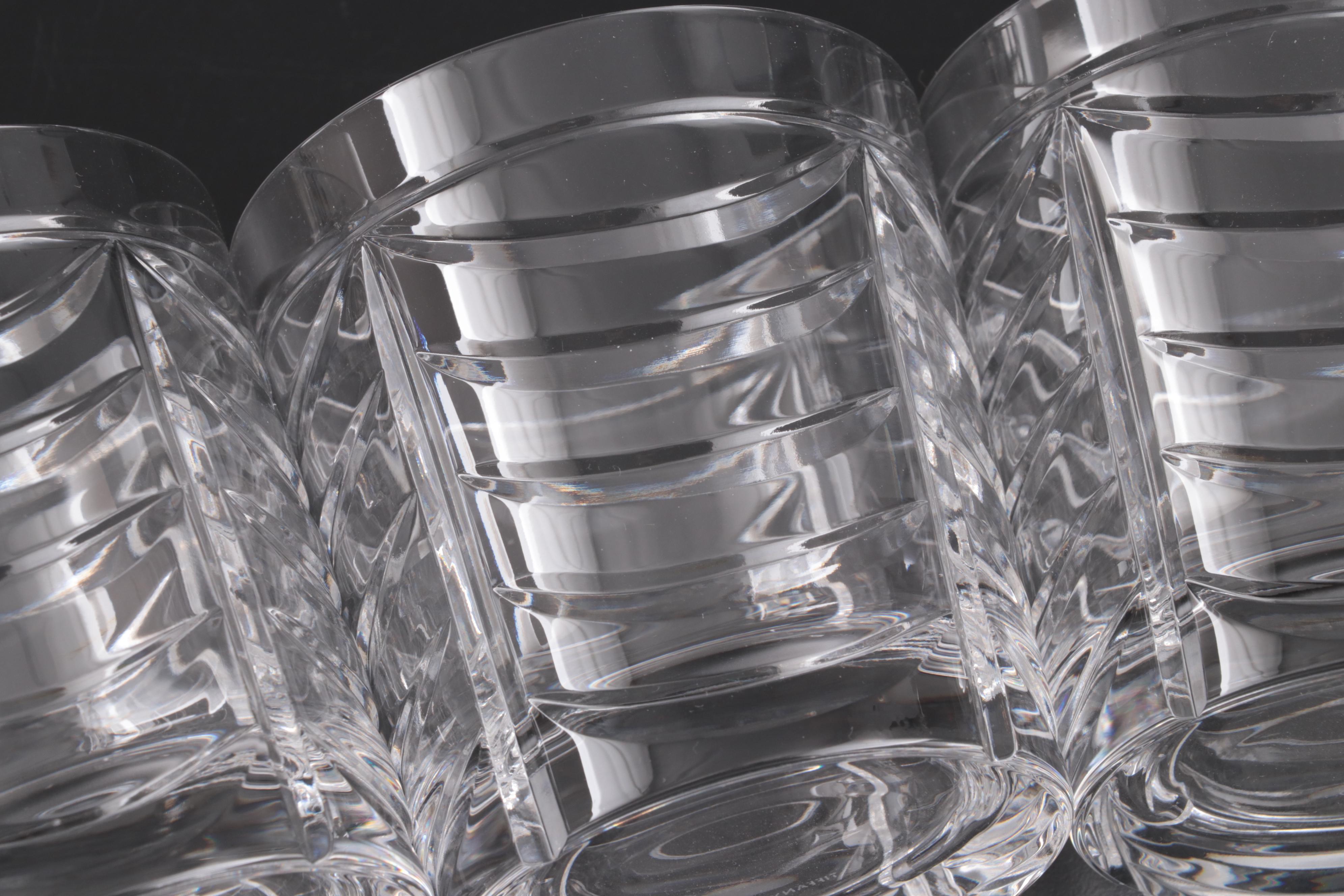 Tiffany & Co. "Swag" Crystal Double Old Fashioned Glasses, 1990s