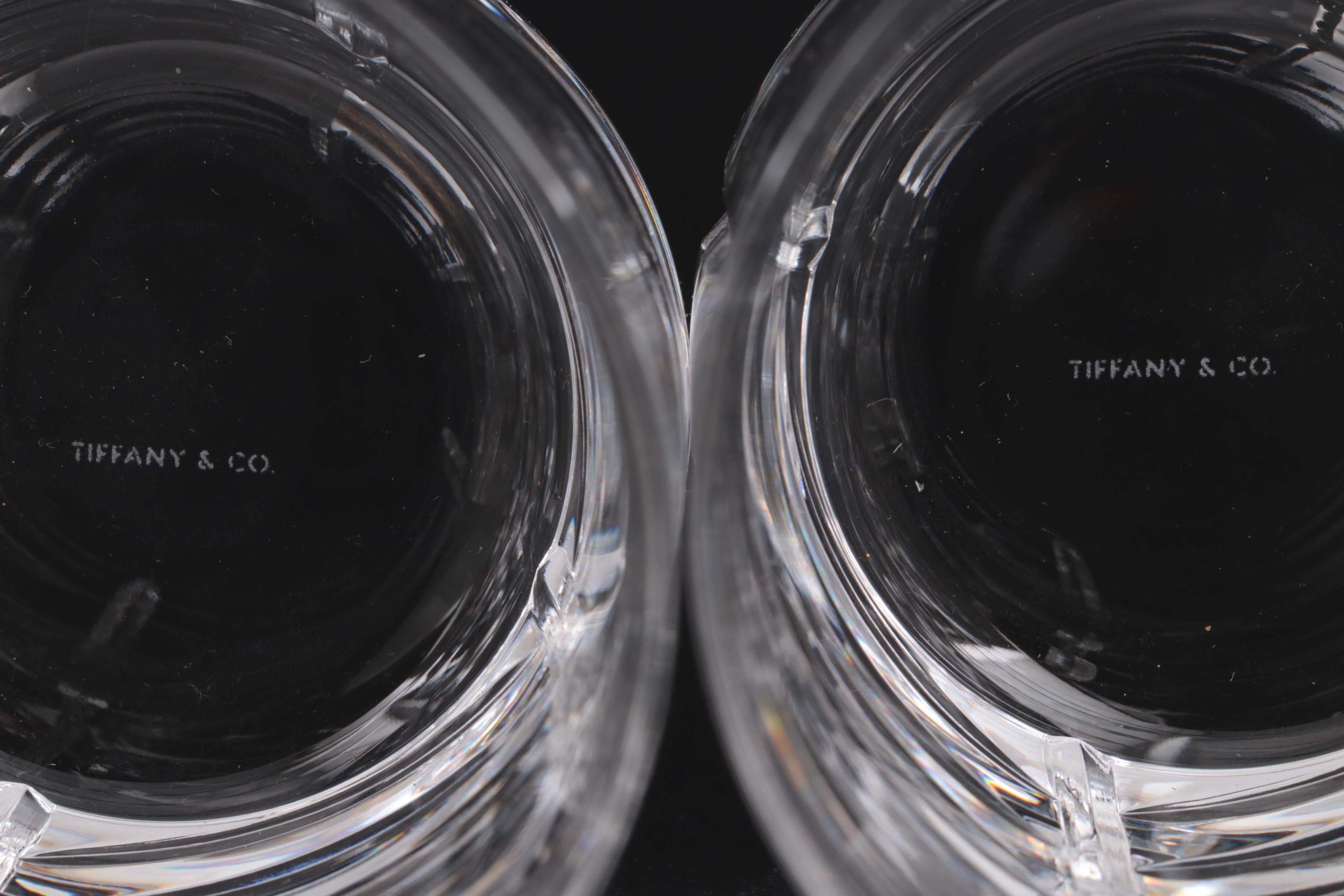 Tiffany & Co. "Swag" Crystal Double Old Fashioned Glasses, 1990s