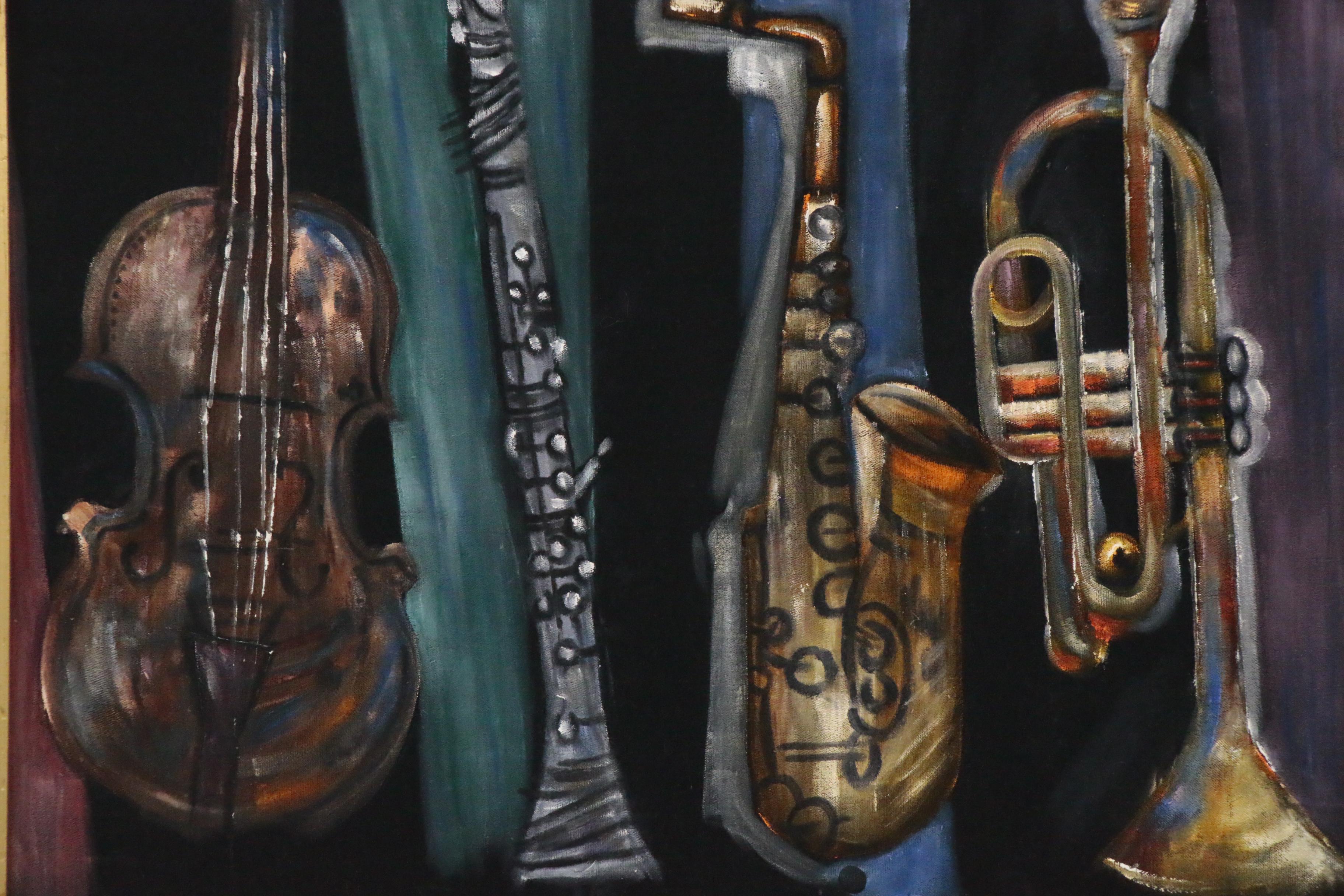 Oil Painting of Musical Instruments