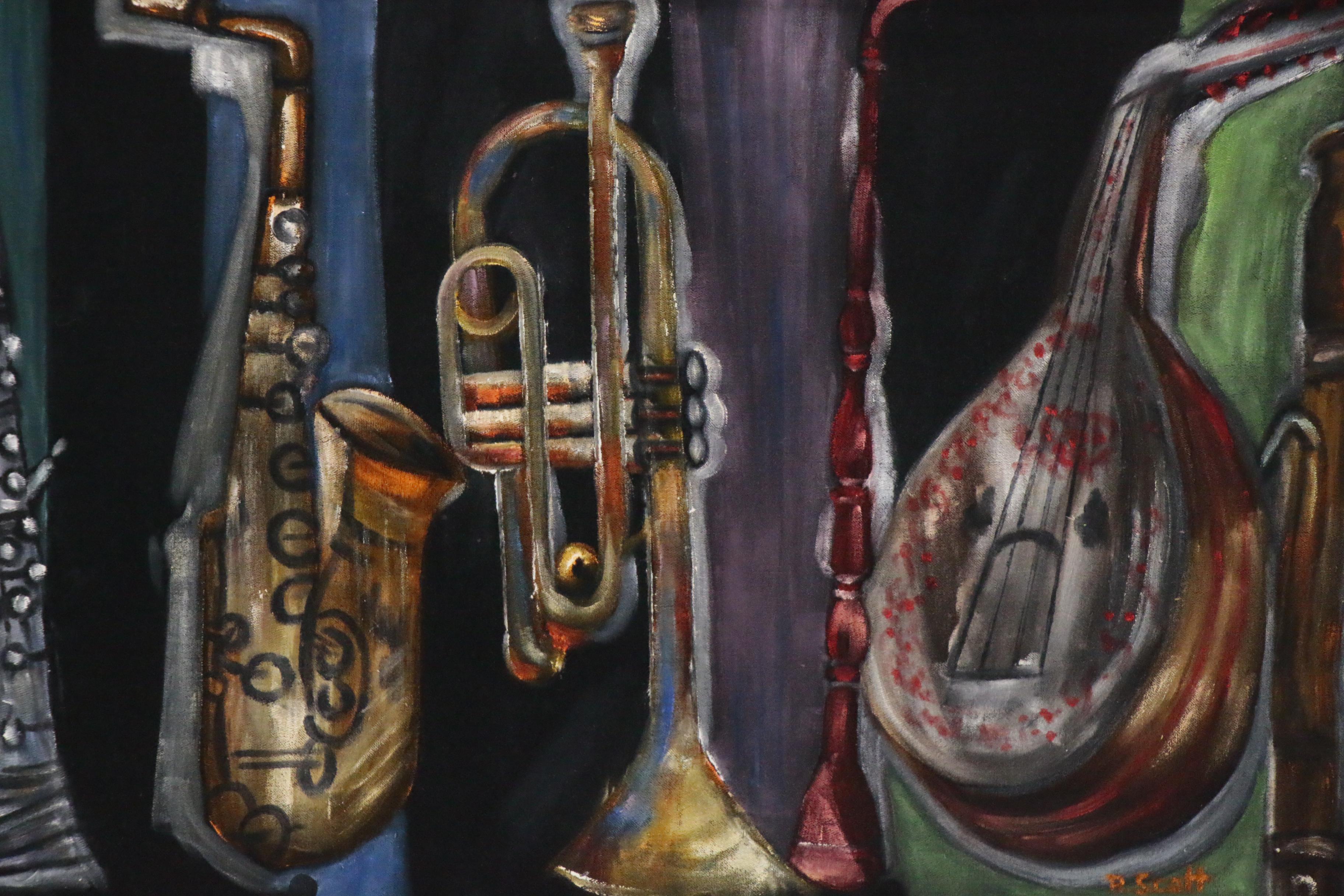 Oil Painting of Musical Instruments
