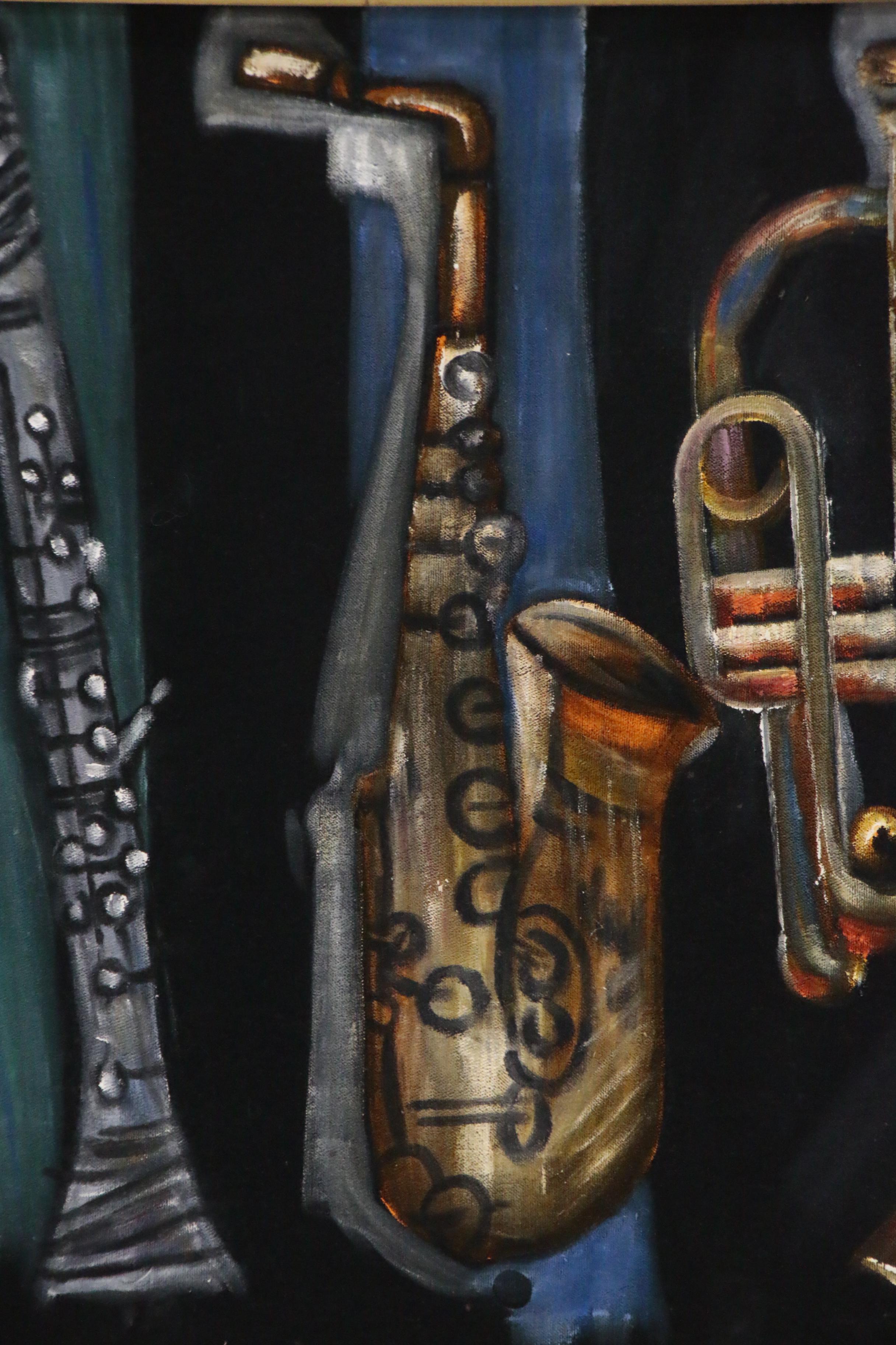 Oil Painting of Musical Instruments