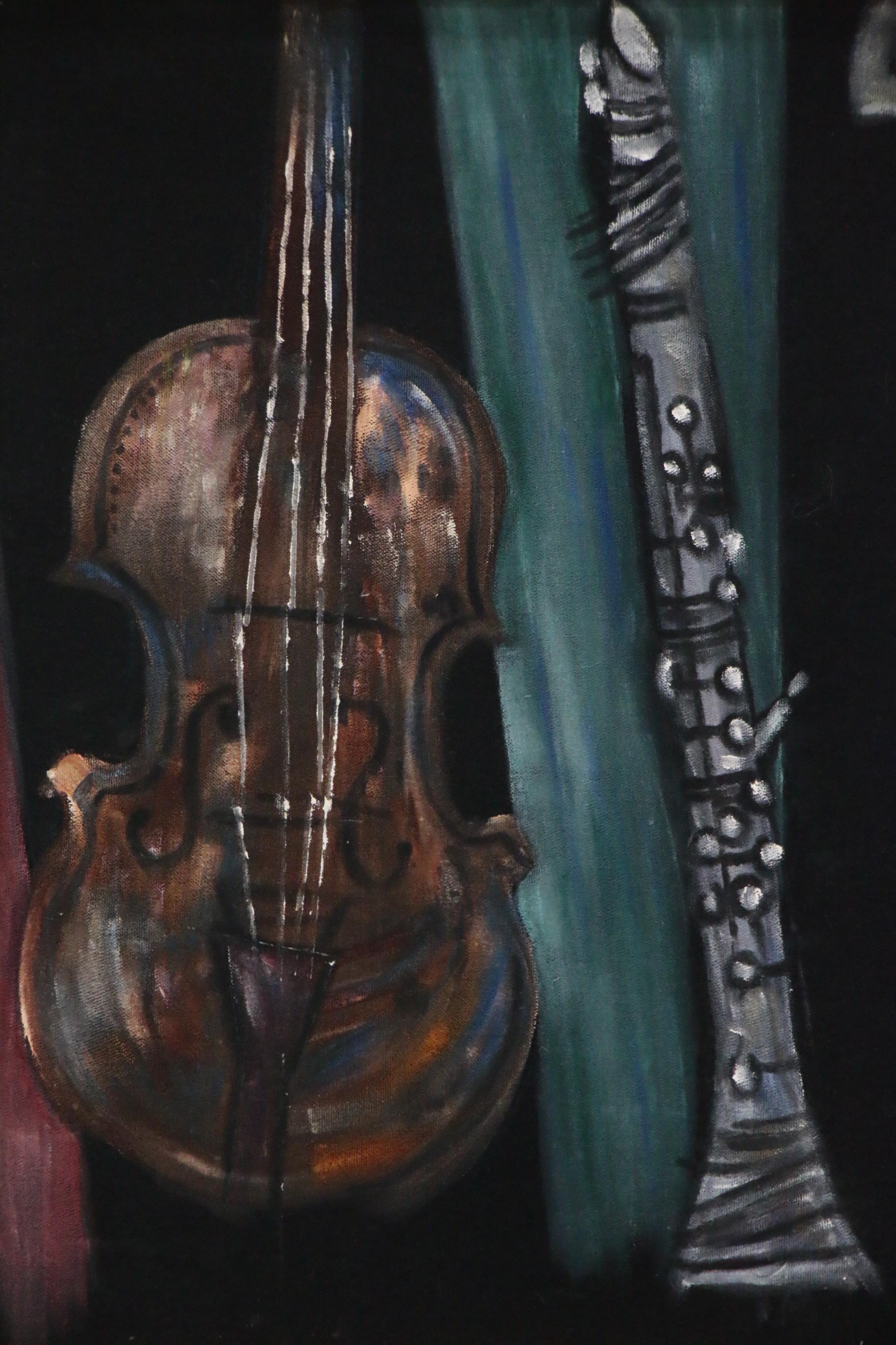 Oil Painting of Musical Instruments