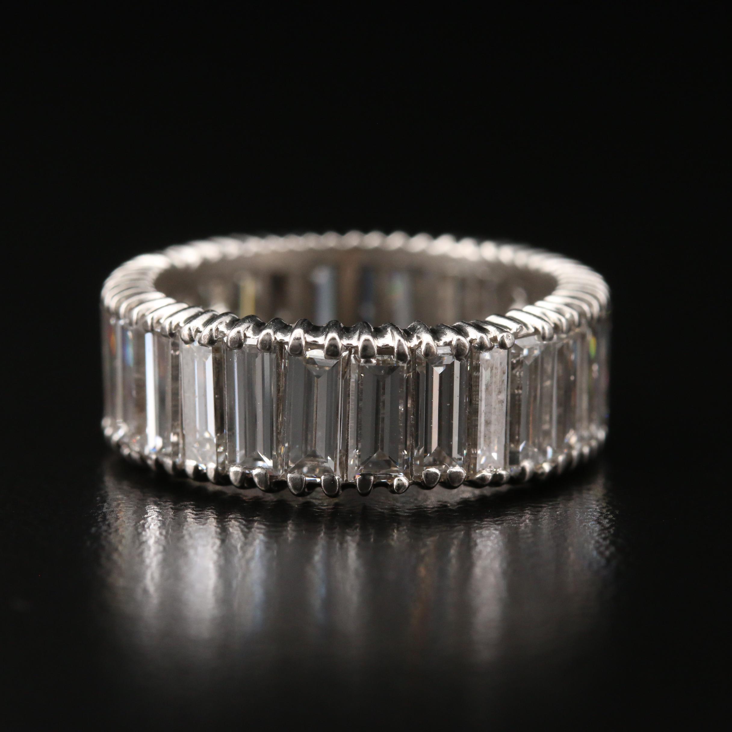 Circa 1950 Platinum/Palladium Alloy 8.10 CTW Diamond Eternity Band