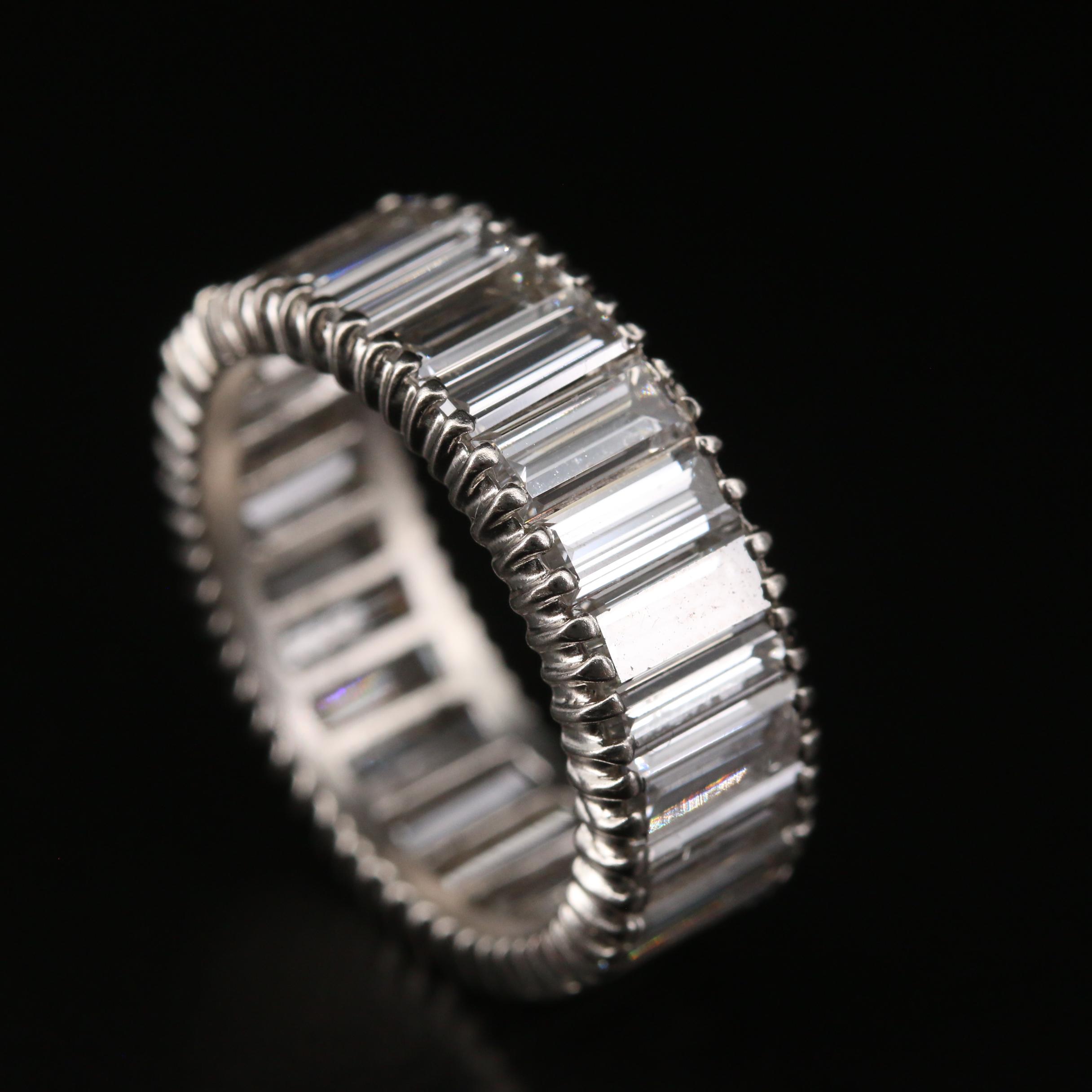 Circa 1950 Platinum/Palladium Alloy 8.10 CTW Diamond Eternity Band