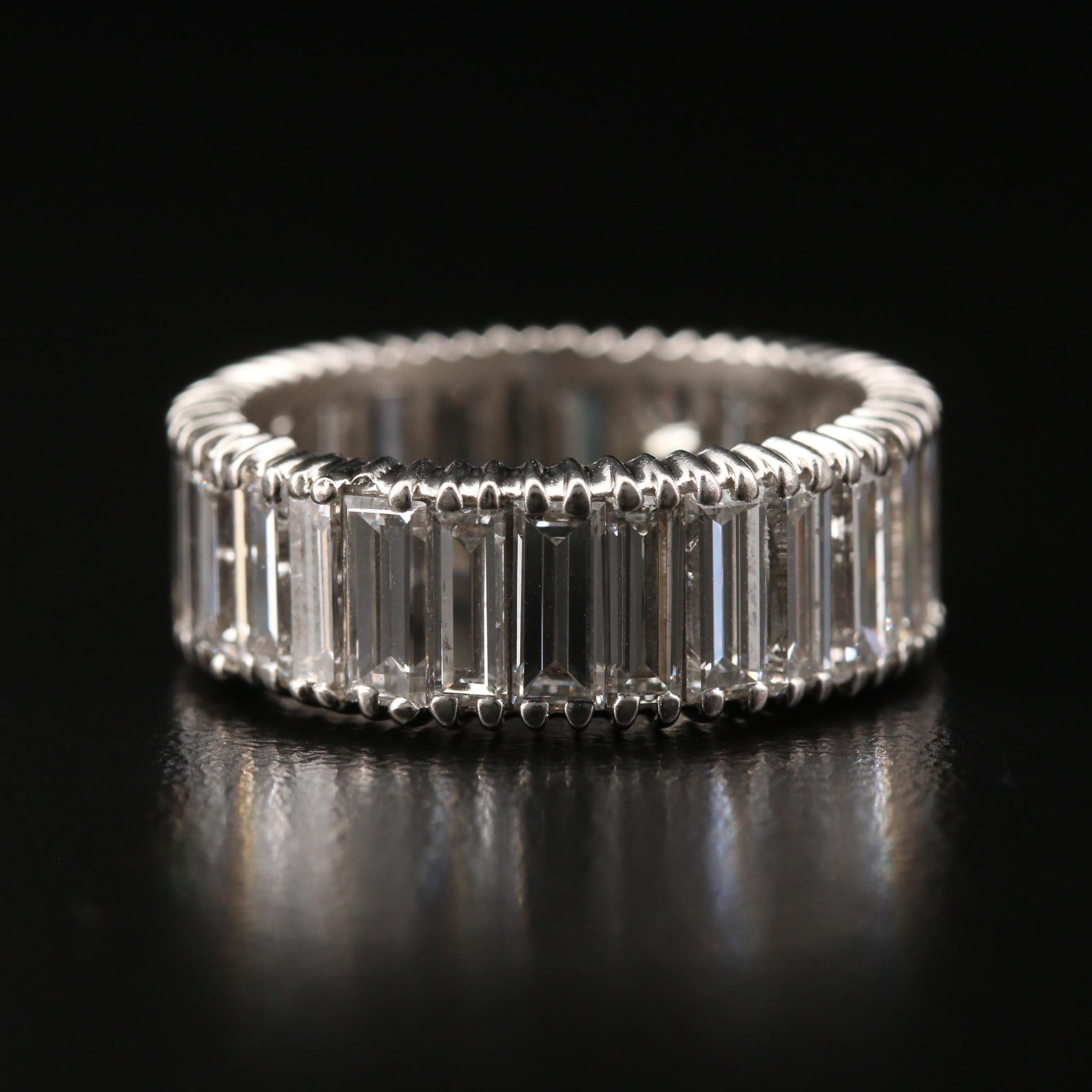 Circa 1950 Platinum/Palladium Alloy 8.10 CTW Diamond Eternity Band