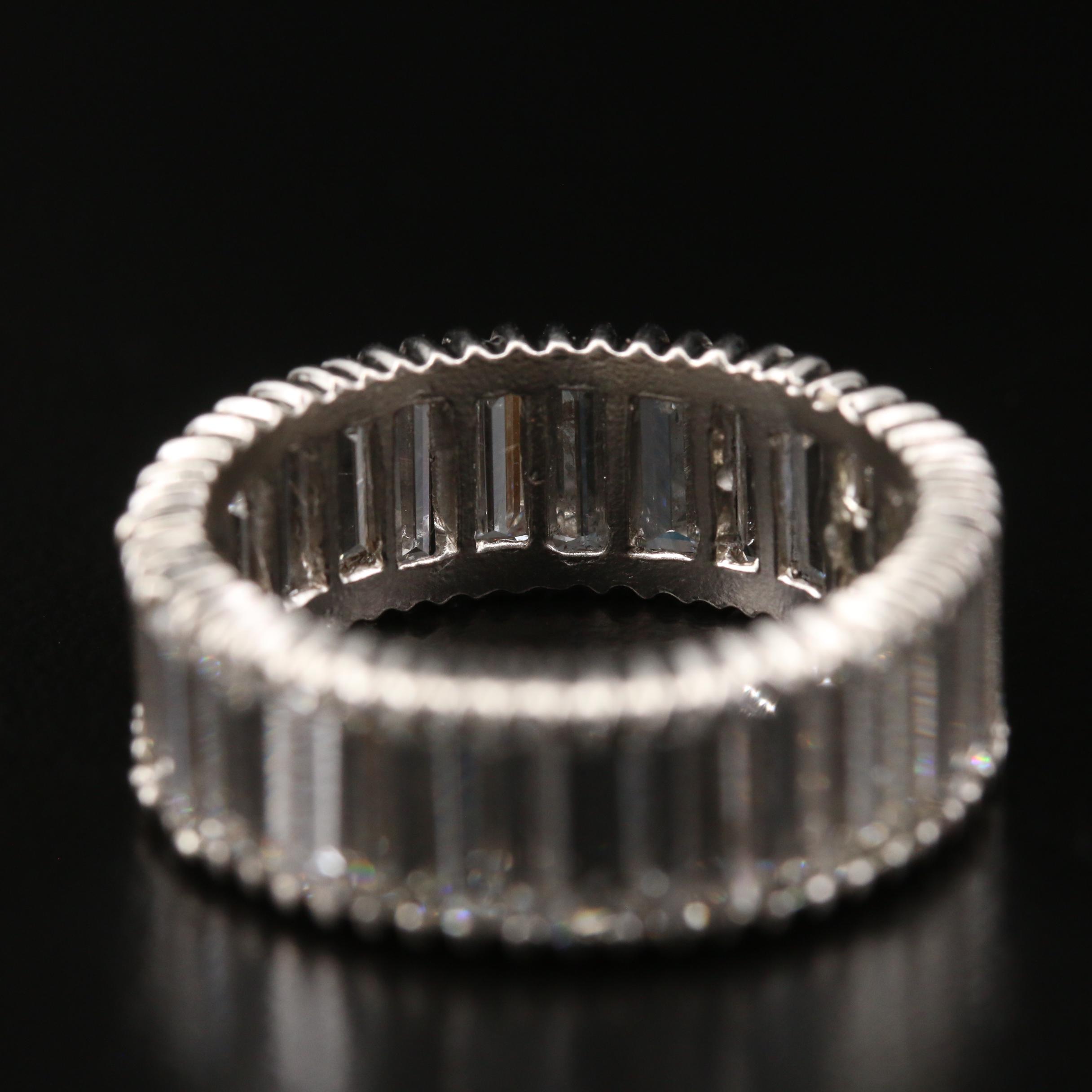 Circa 1950 Platinum/Palladium Alloy 8.10 CTW Diamond Eternity Band
