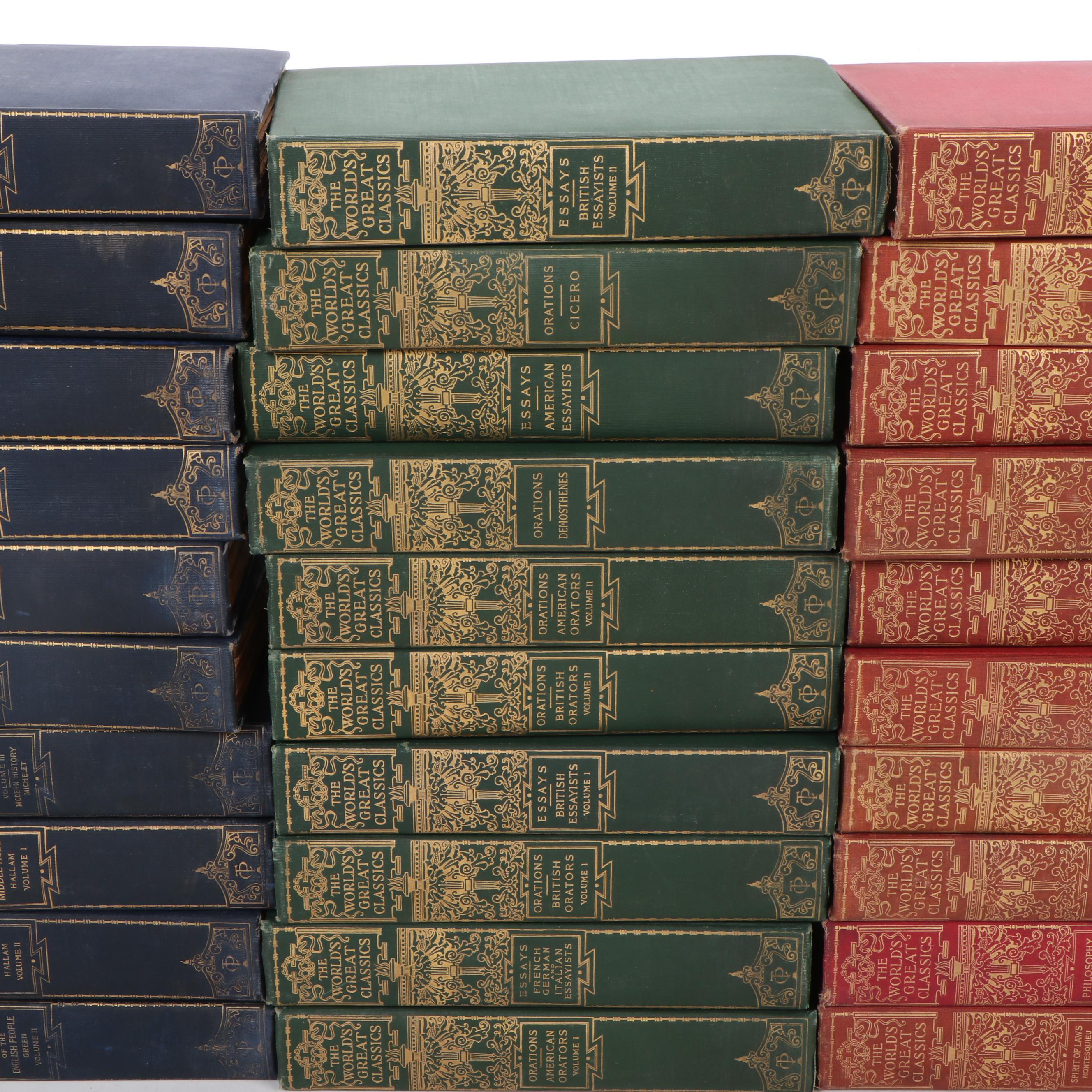 "The World's Great Classics" Partial Series Edited by Albert Ellery Bergh, 1899