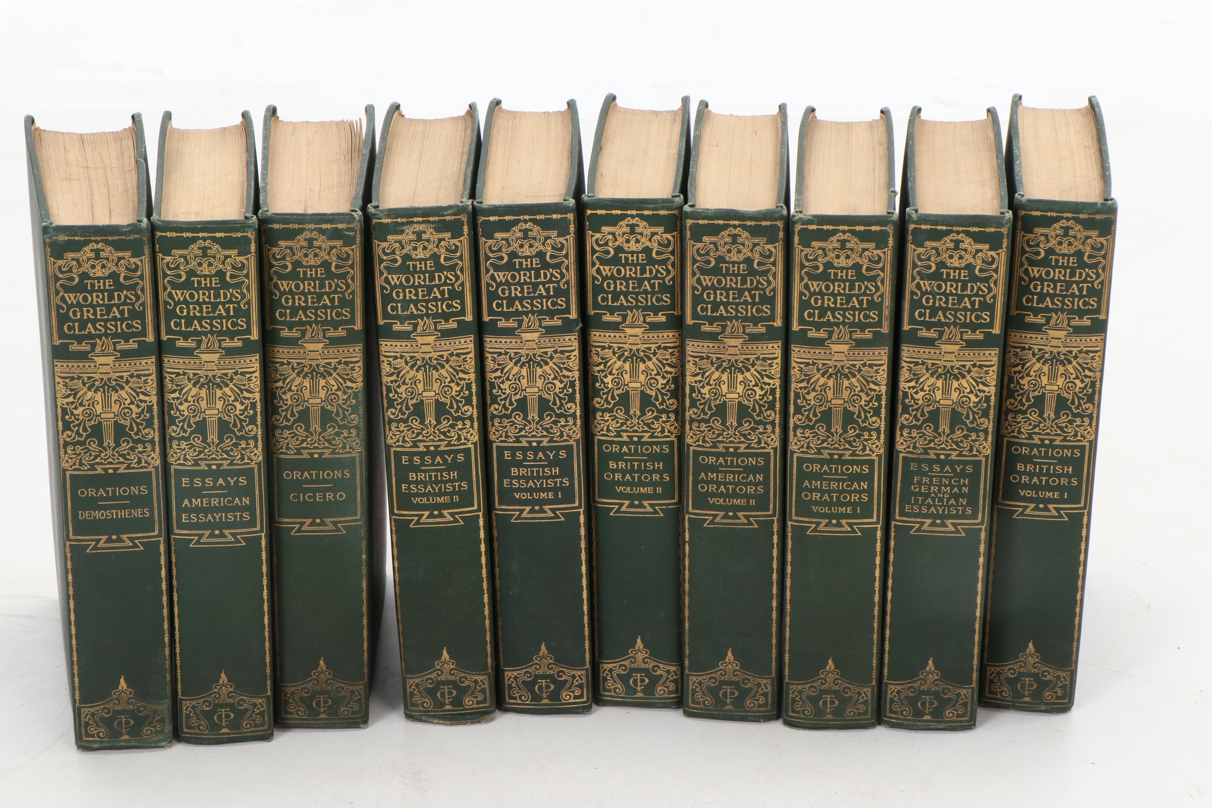 "The World's Great Classics" Partial Series Edited by Albert Ellery Bergh, 1899