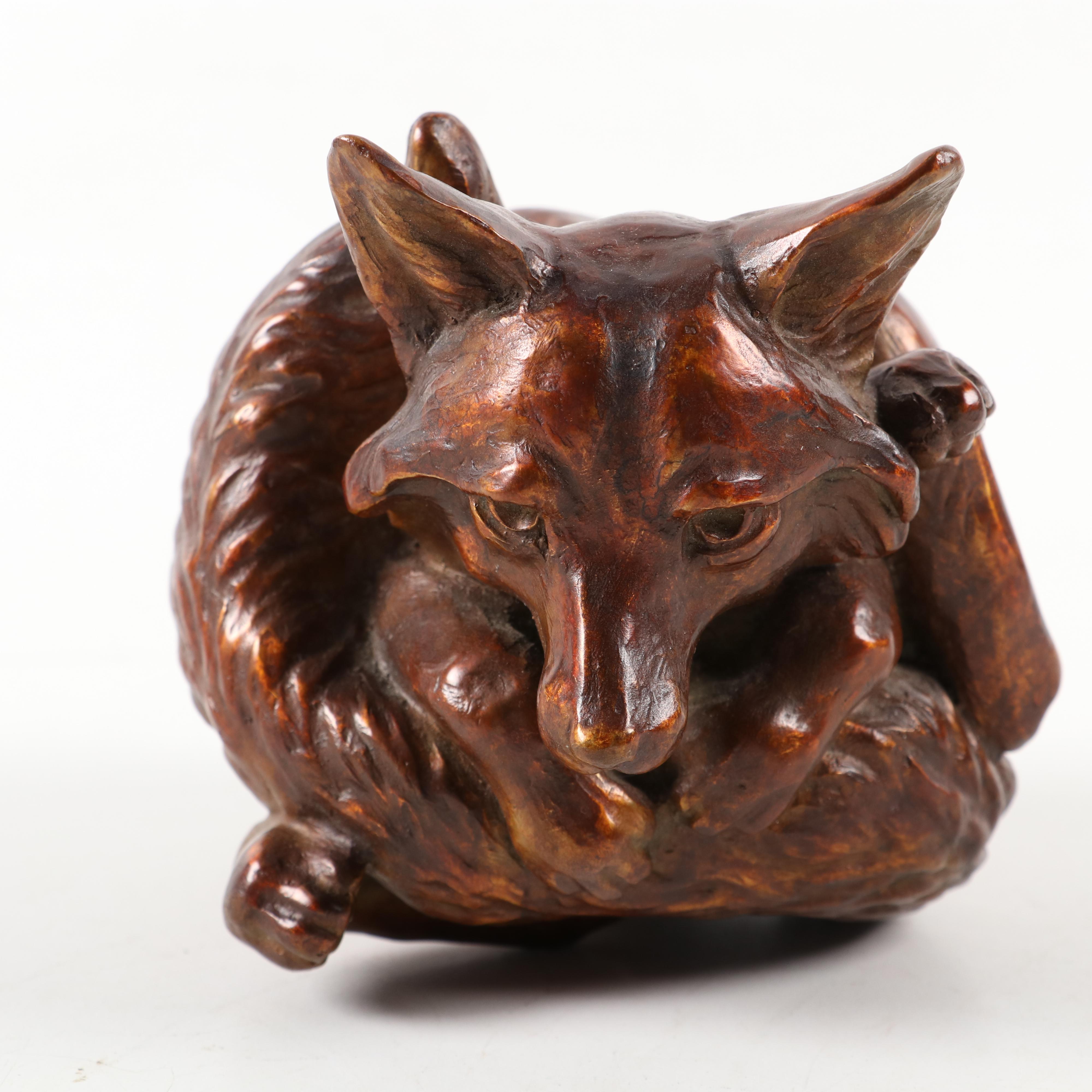 Christine Knapp Bronze Sculpture of a "Fox Knot"