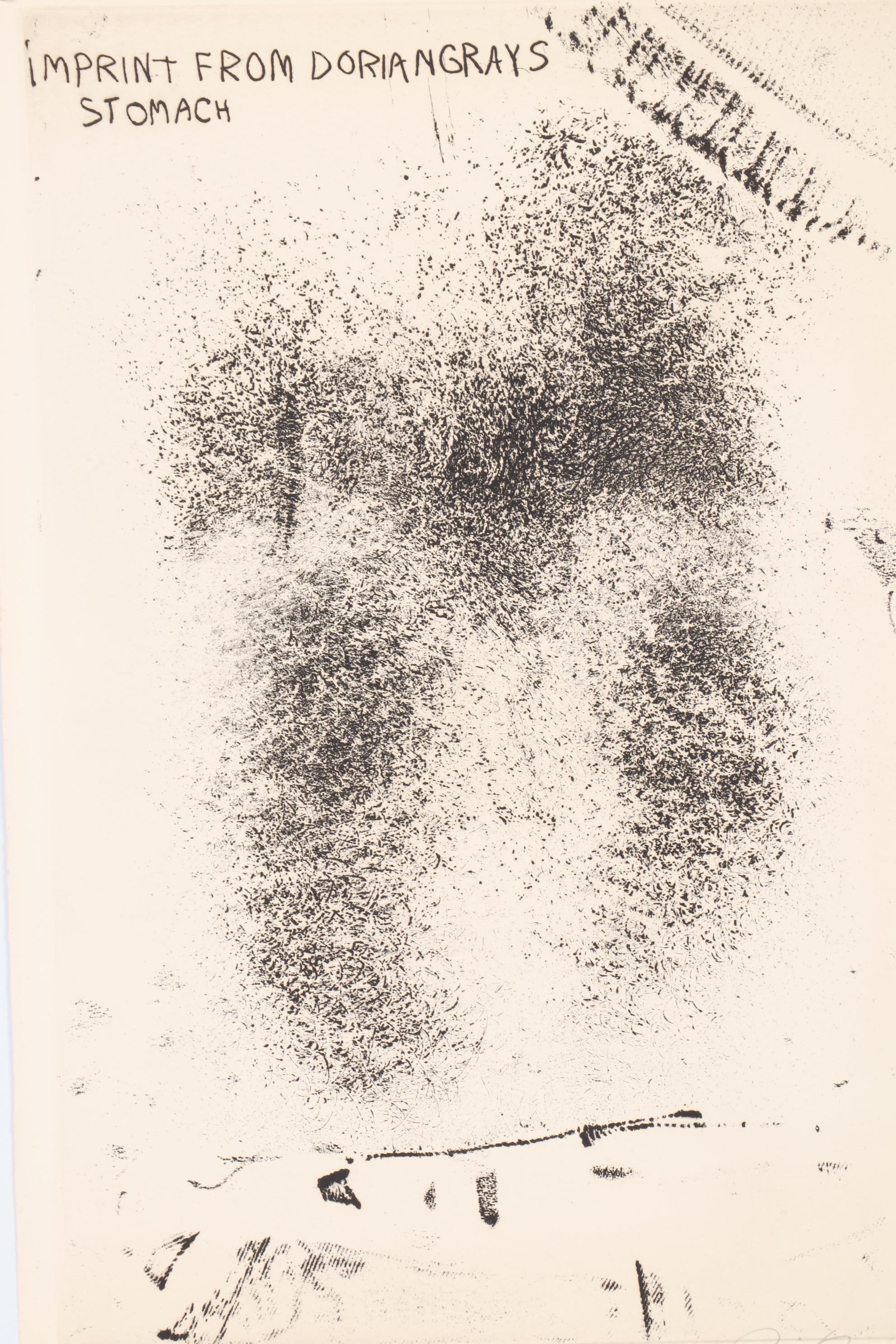 Jim Dine Etching "Imprint from Dorian Gray's Stomach," 1968