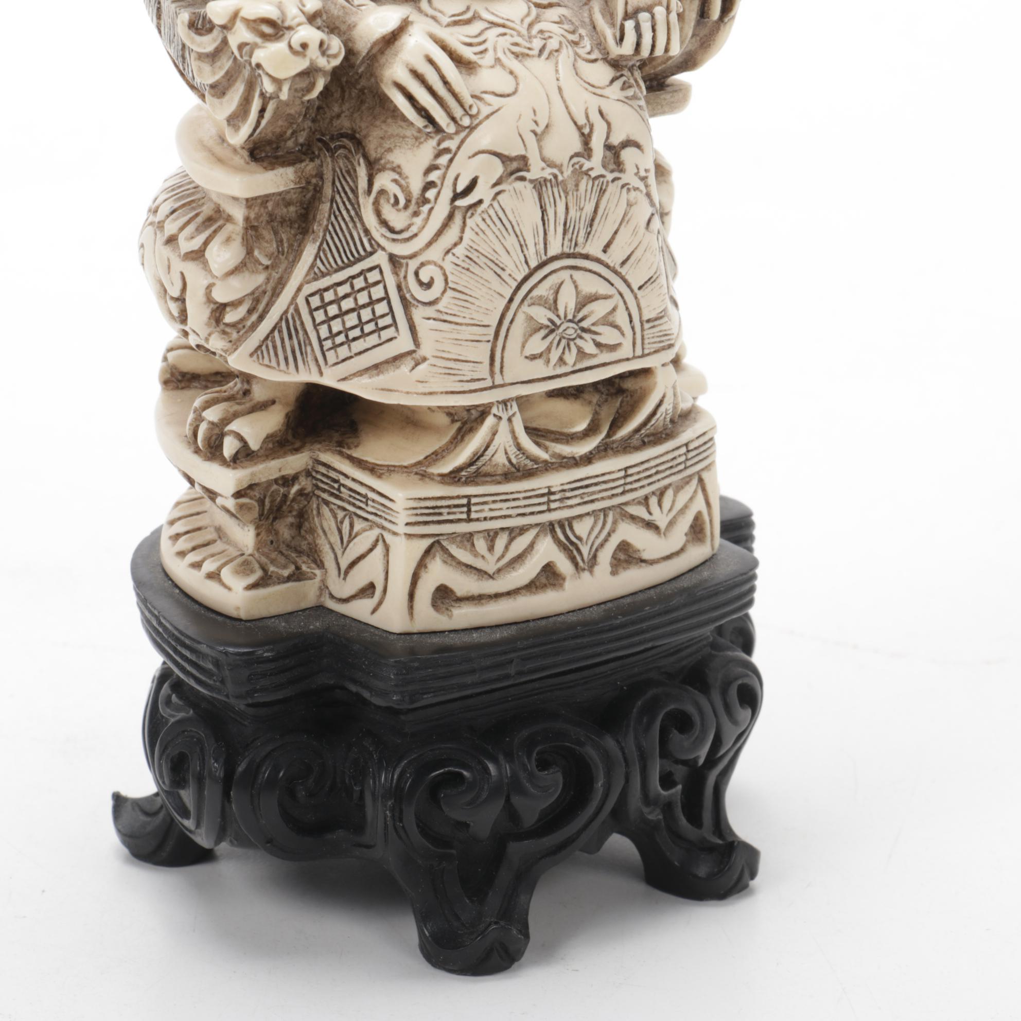 Chinese Resin Emperor and Empress Figurines, Late 20th Century