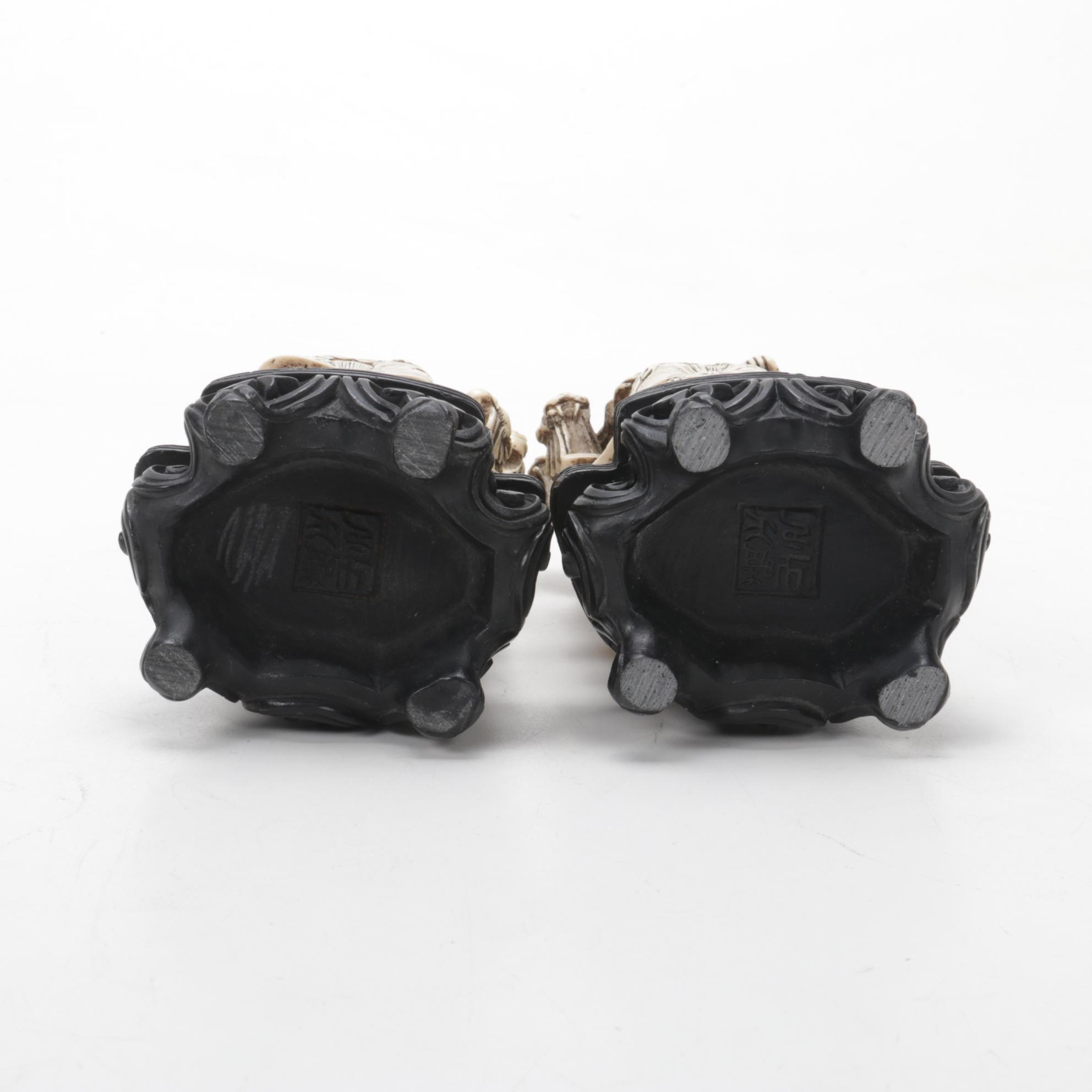 Chinese Resin Emperor and Empress Figurines, Late 20th Century