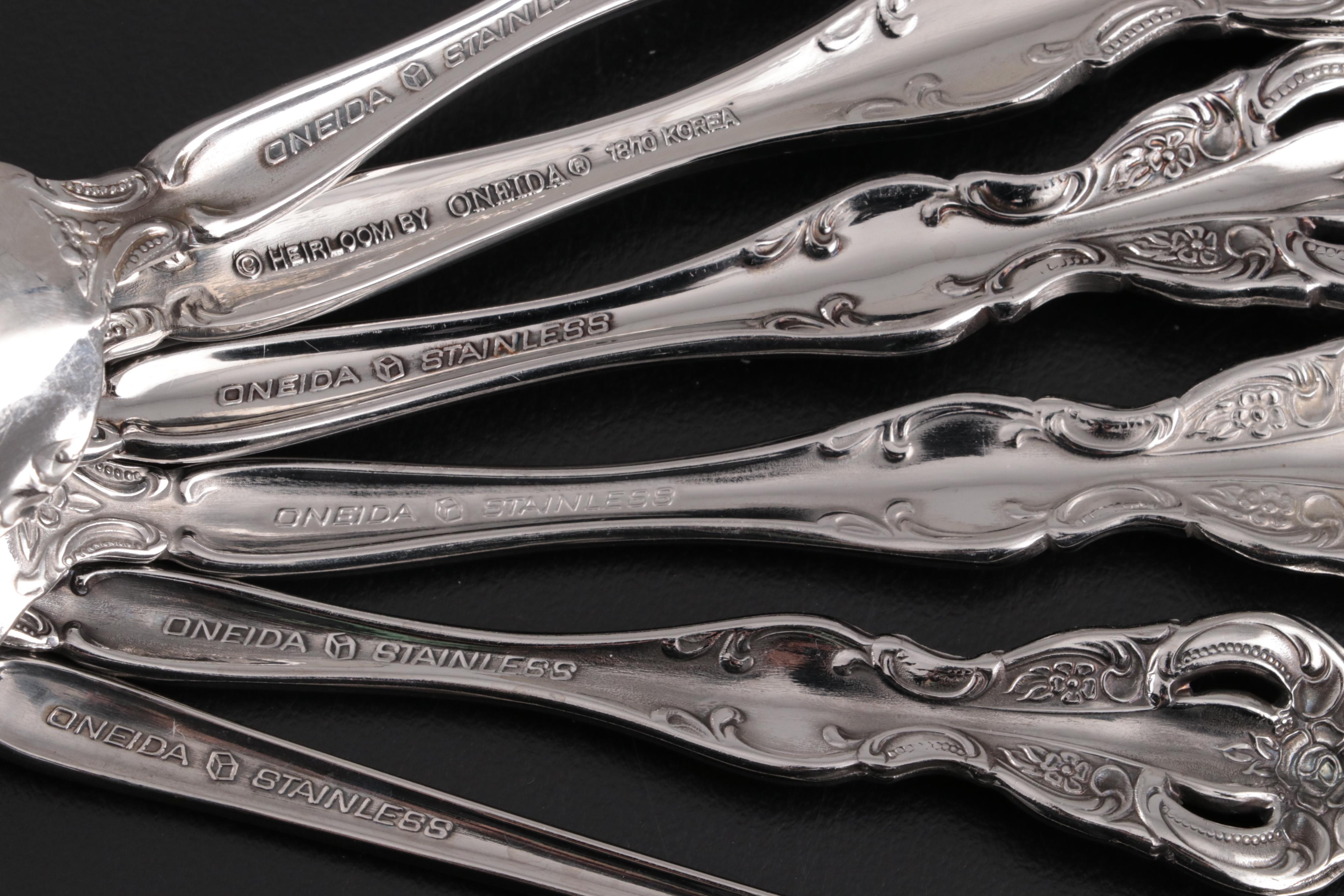 Oneida "Michelangelo" Stainless Flatware with Twelve Place Settings
