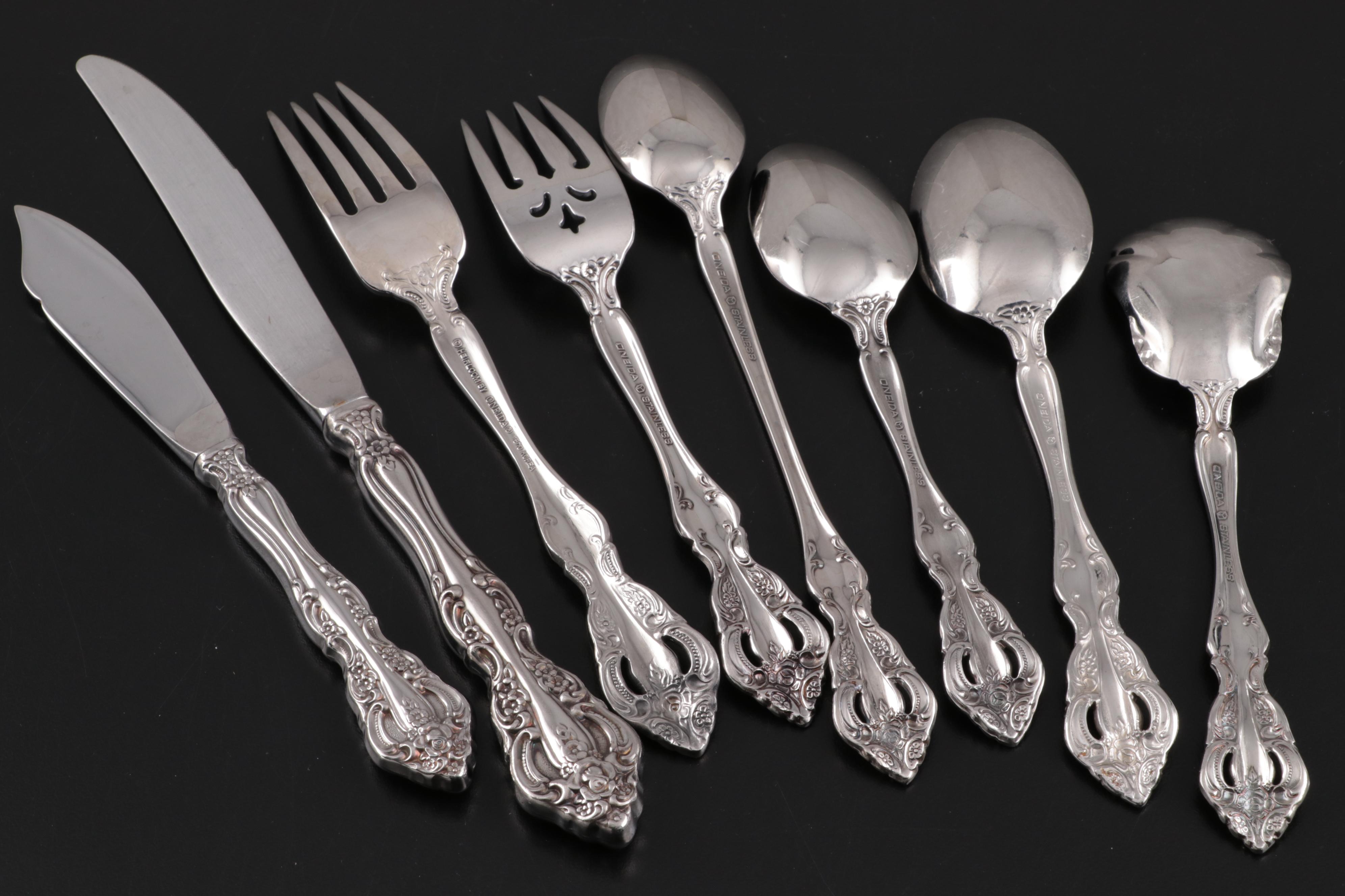 Oneida "Michelangelo" Stainless Flatware with Twelve Place Settings