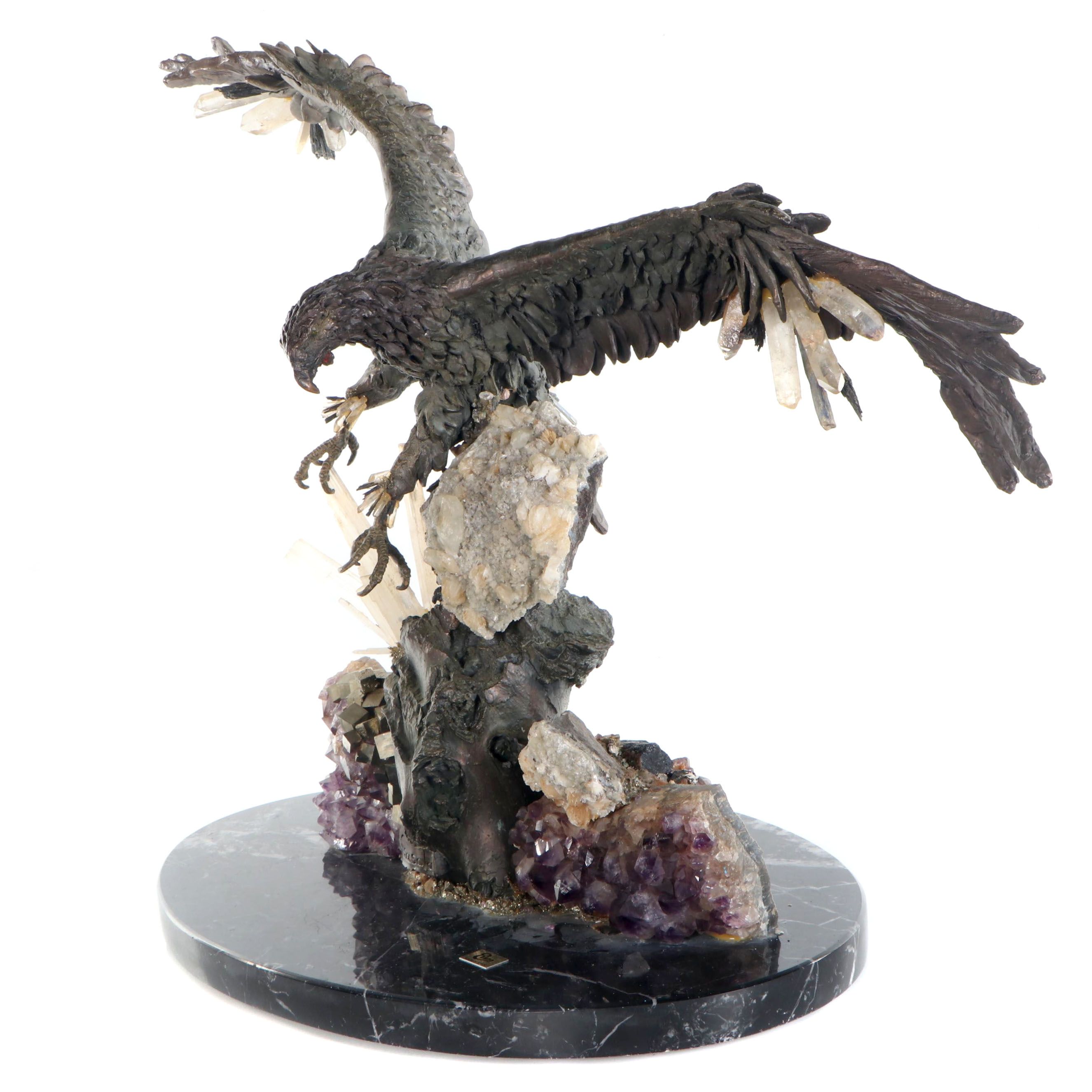 D. José Luis de Casasola Bronze Sculpture "Flying Eagle," Late 20th/21st Century