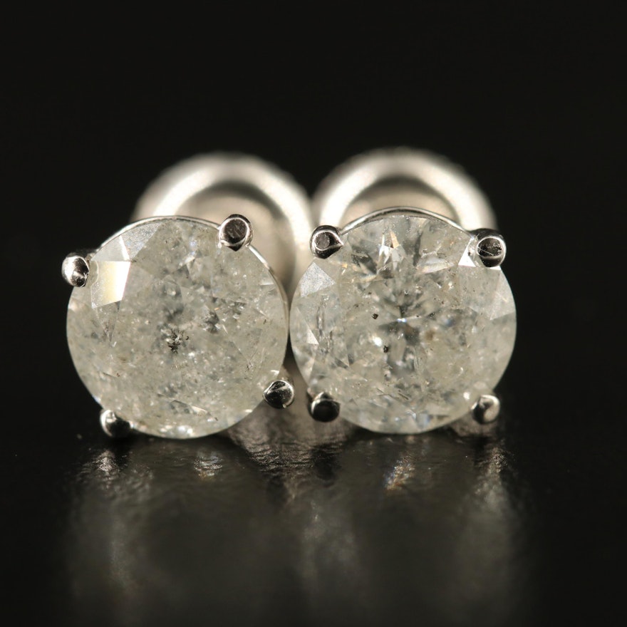 14K 2.98 CTW Diamond Martini Set Stud Earrings