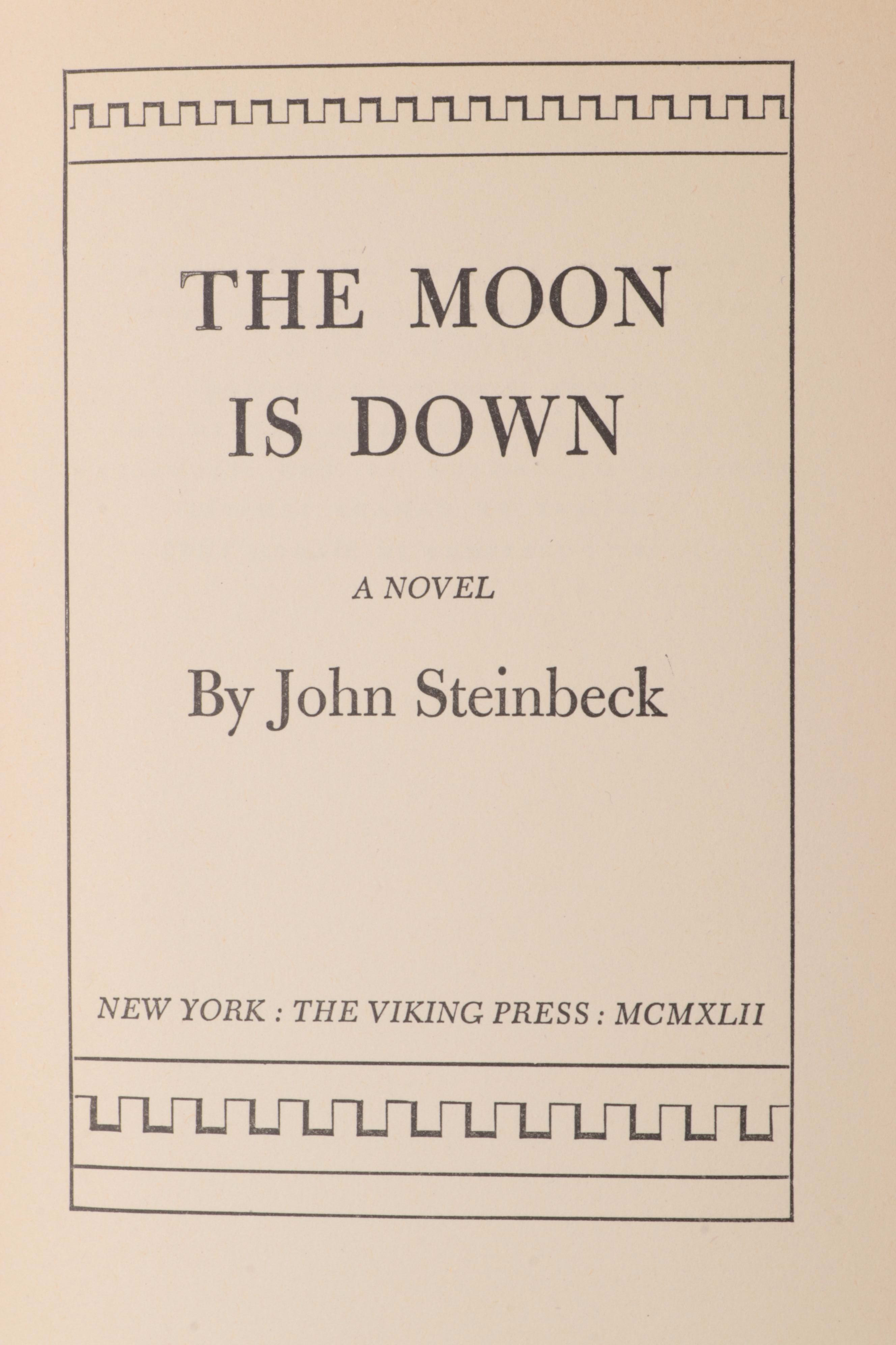 First Edition "The Grapes of Wrath," "The Moon is Down" and More by Steinbeck
