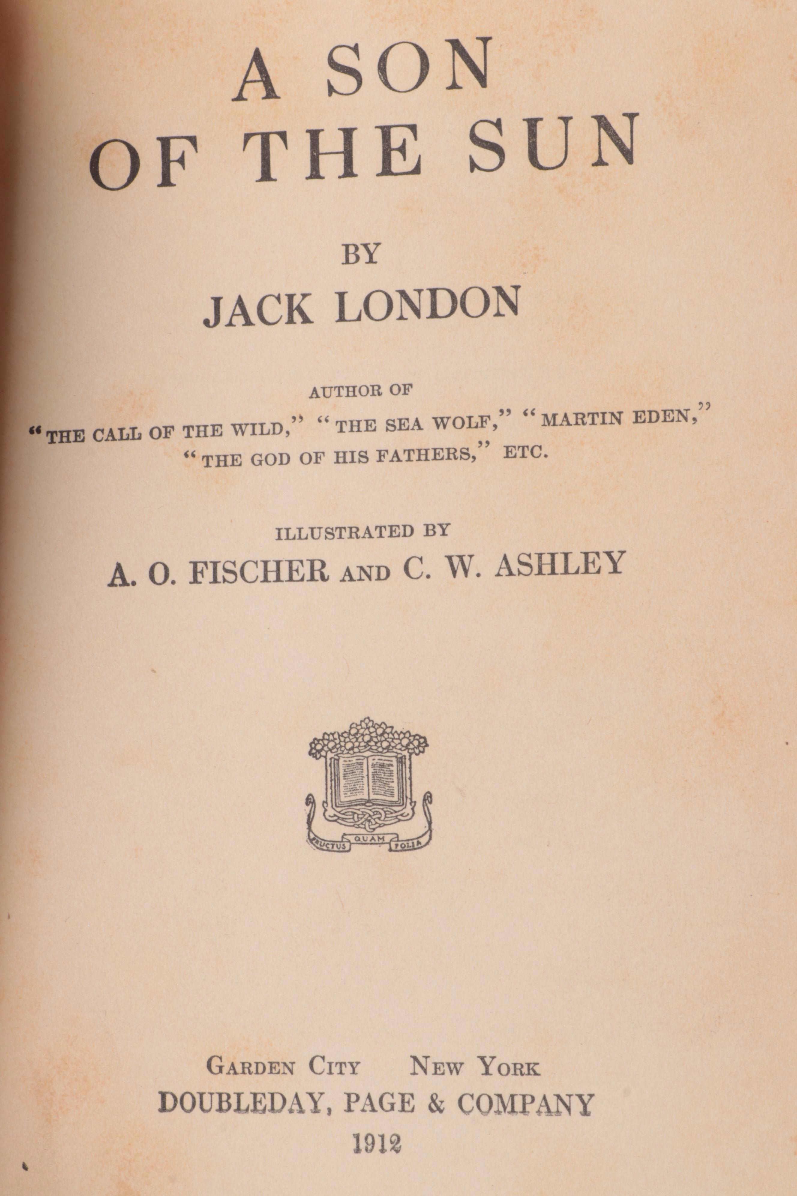 First Edition "A Son of the Sun" and "Little Lady of the Big House" by J. London