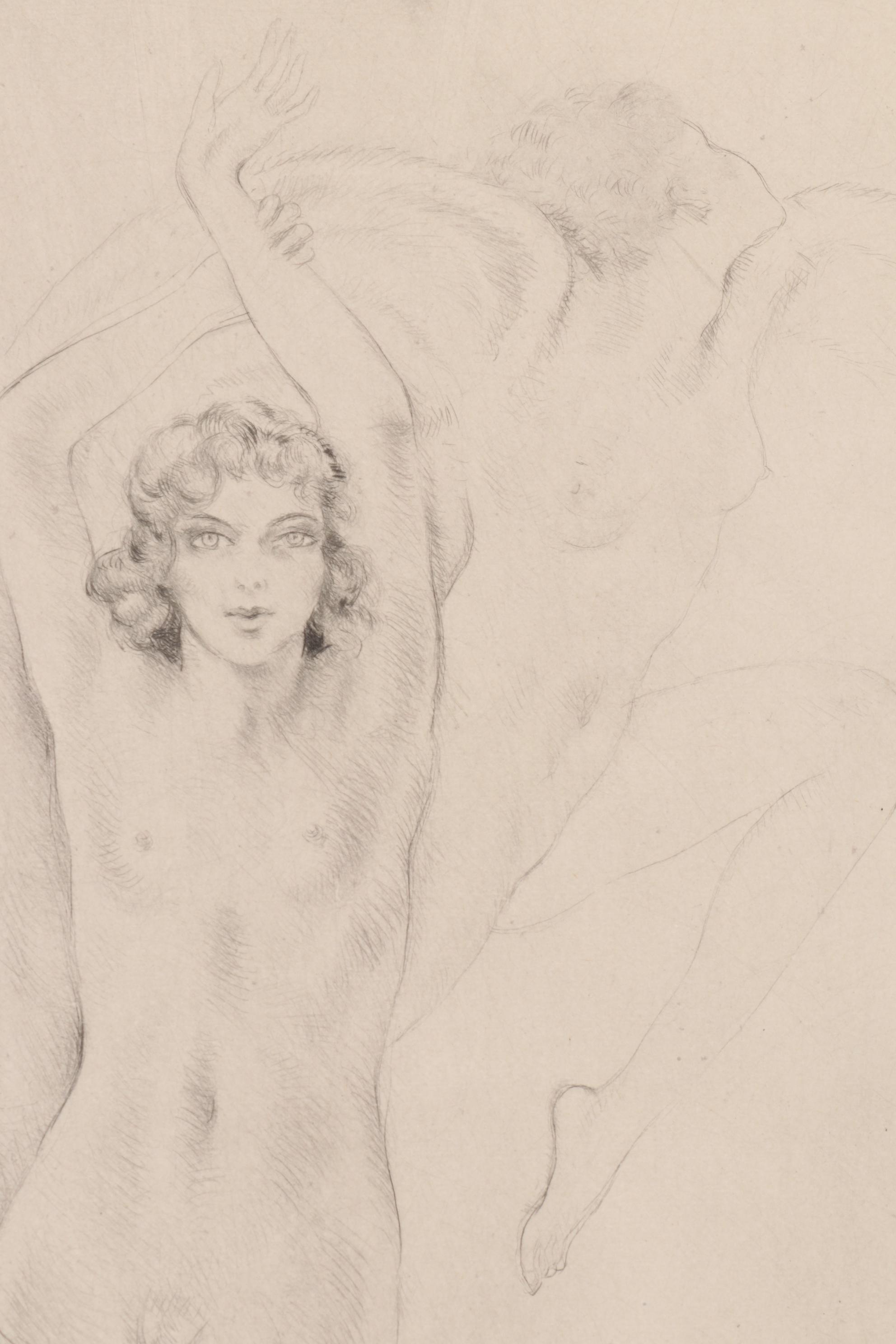 Edouard Jules Chimot Etchings of Women, Mid 20th Century