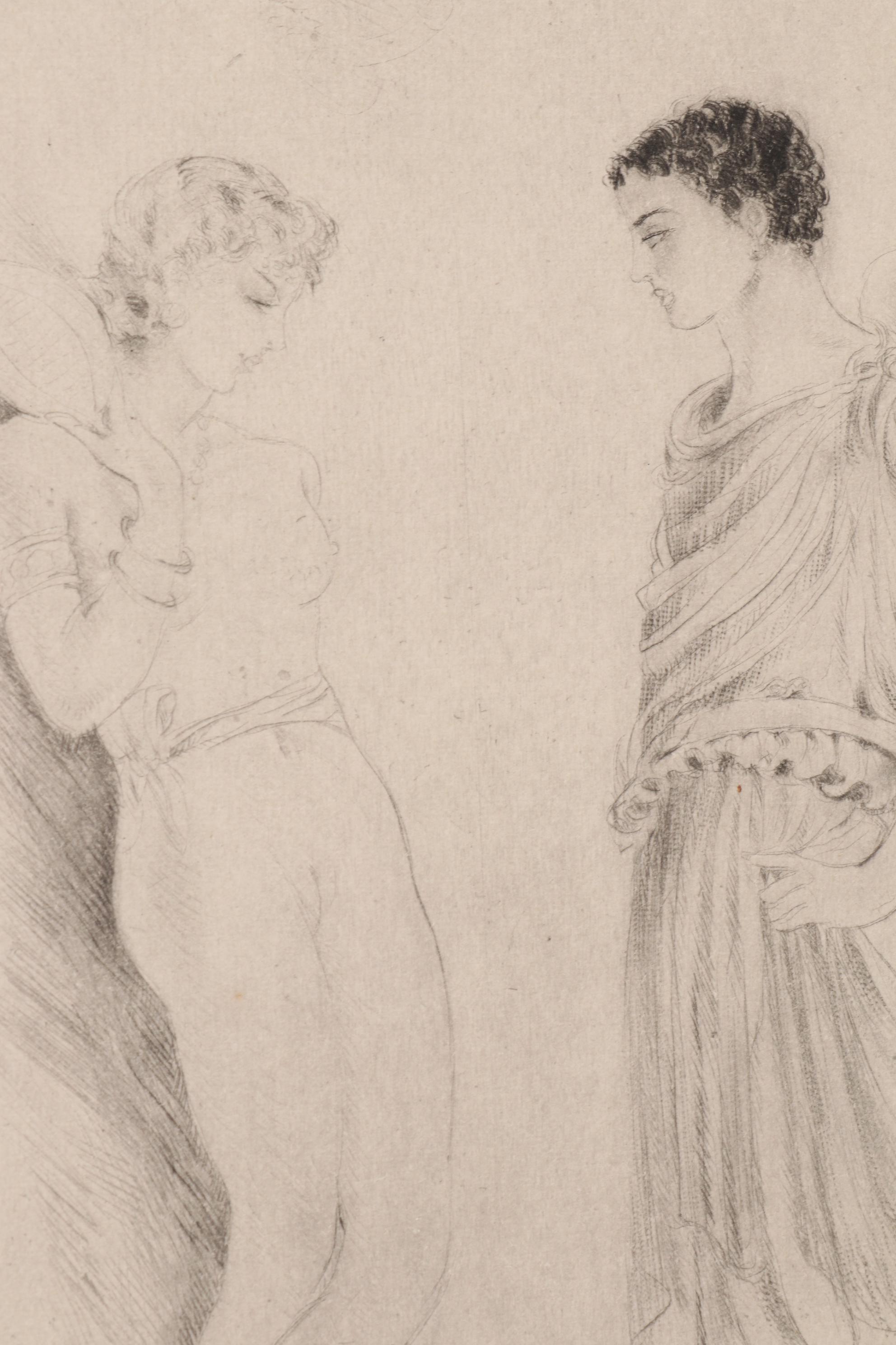 Edouard Jules Chimot Etchings of Women, Mid 20th Century