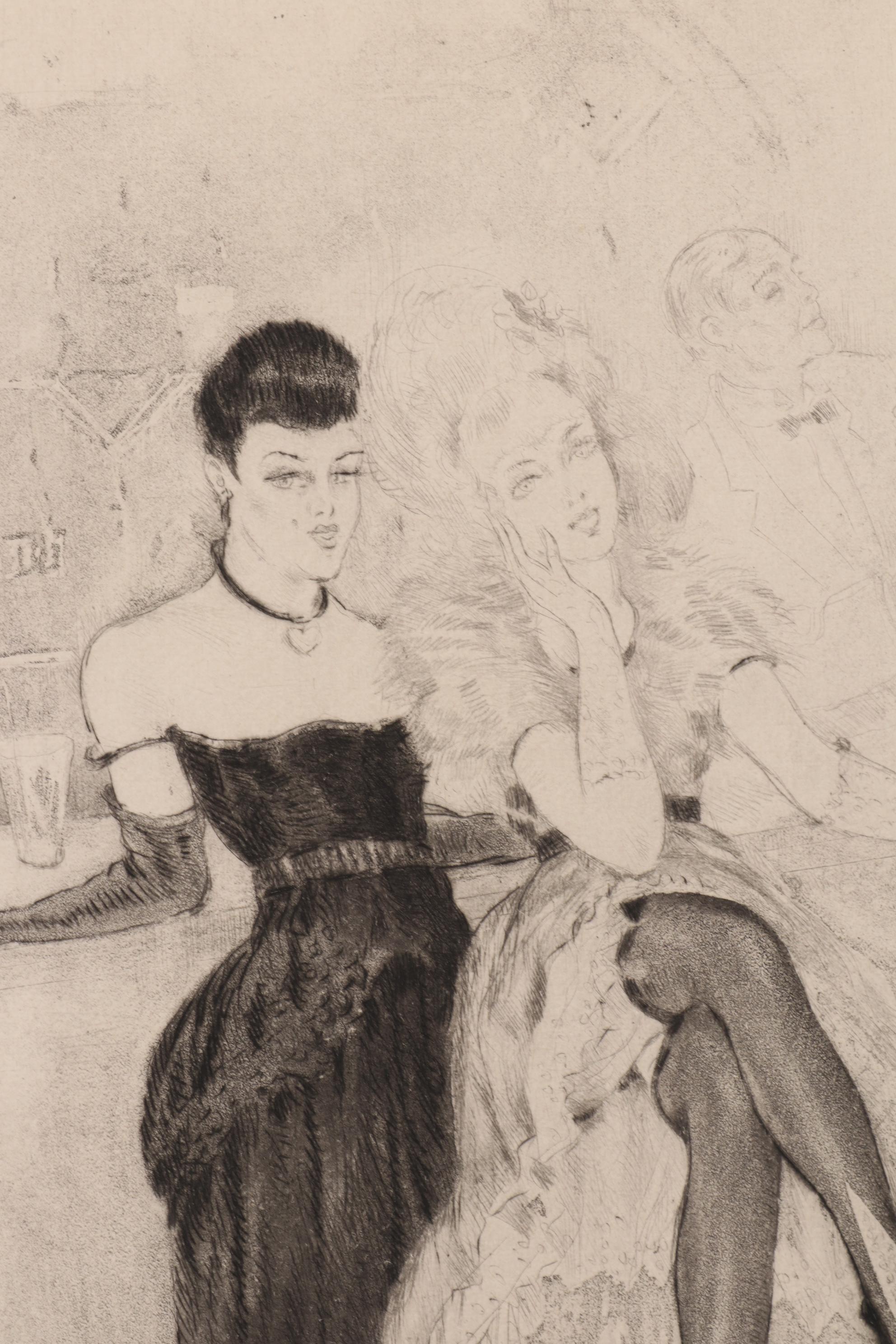 Edouard Jules Chimot Etchings of Women, Mid 20th Century