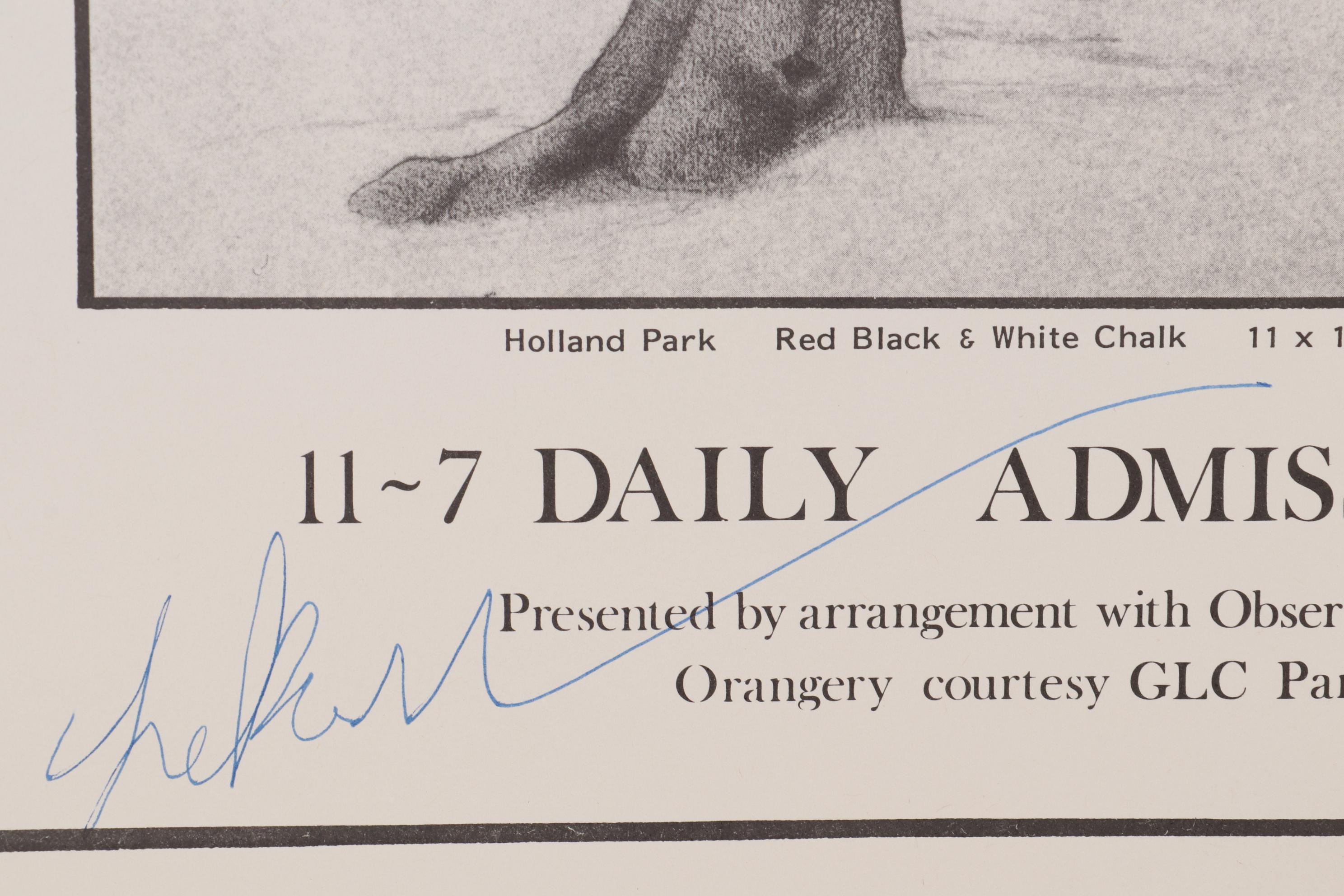 Timothy Rukavina Graphite Drawing and Exhibition Poster, Late 20th Century