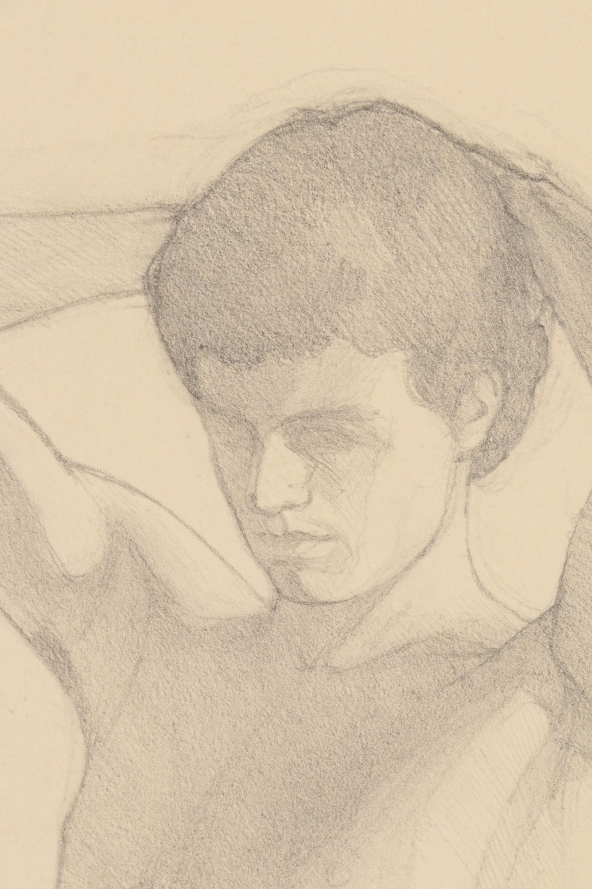 Timothy Rukavina Graphite Drawing and Exhibition Poster, Late 20th Century