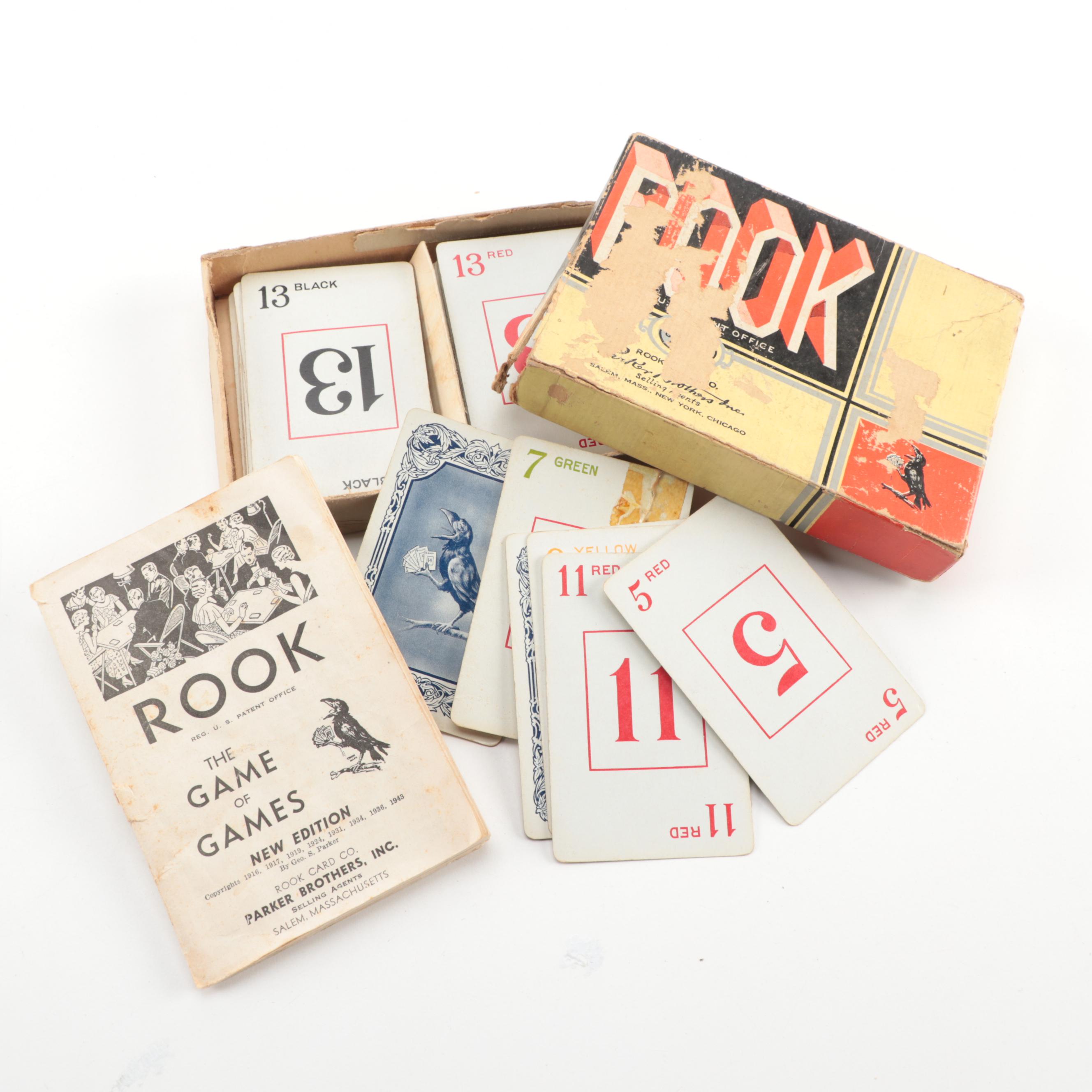 Parker Brothers "Rook" and Milton Bradley "Dragon Dominoes" Games, Vintage