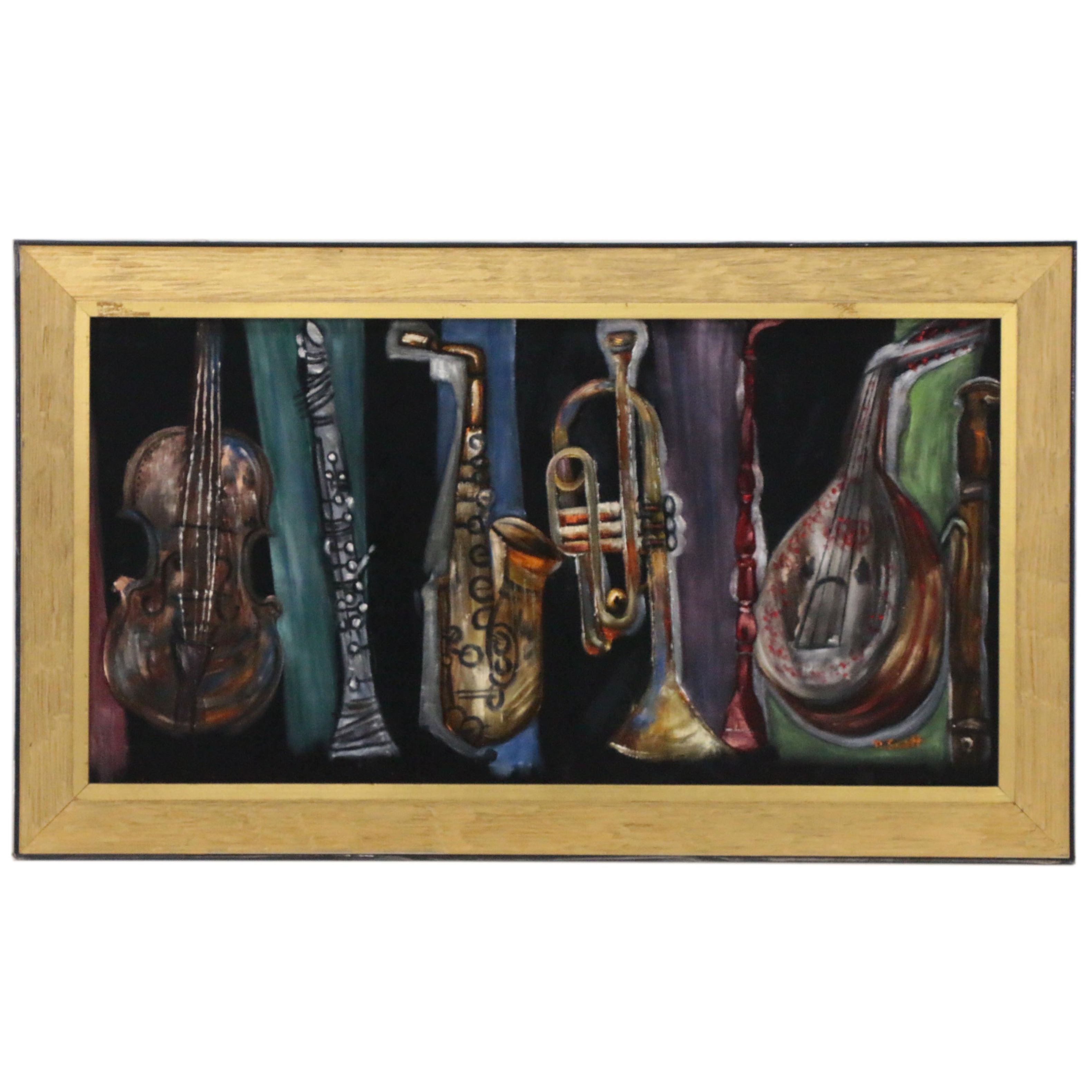 Oil Painting of Musical Instruments