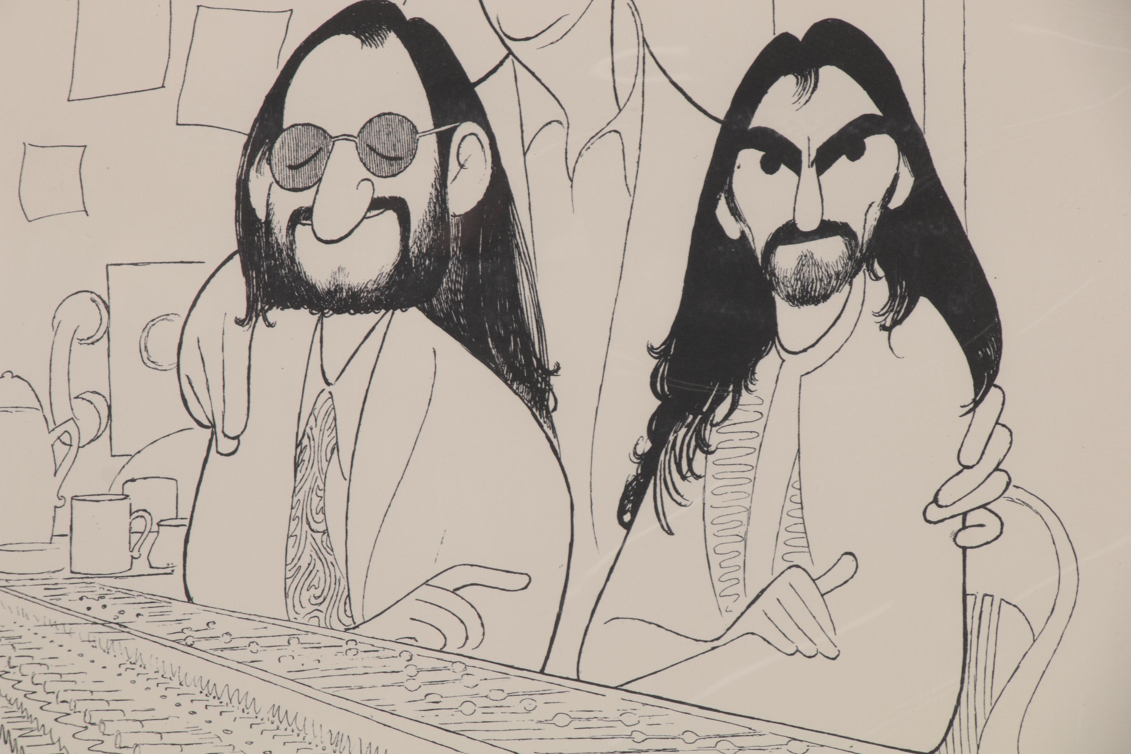 Al Hirschfeld Lithograph of the Beatles, Late 20th Century