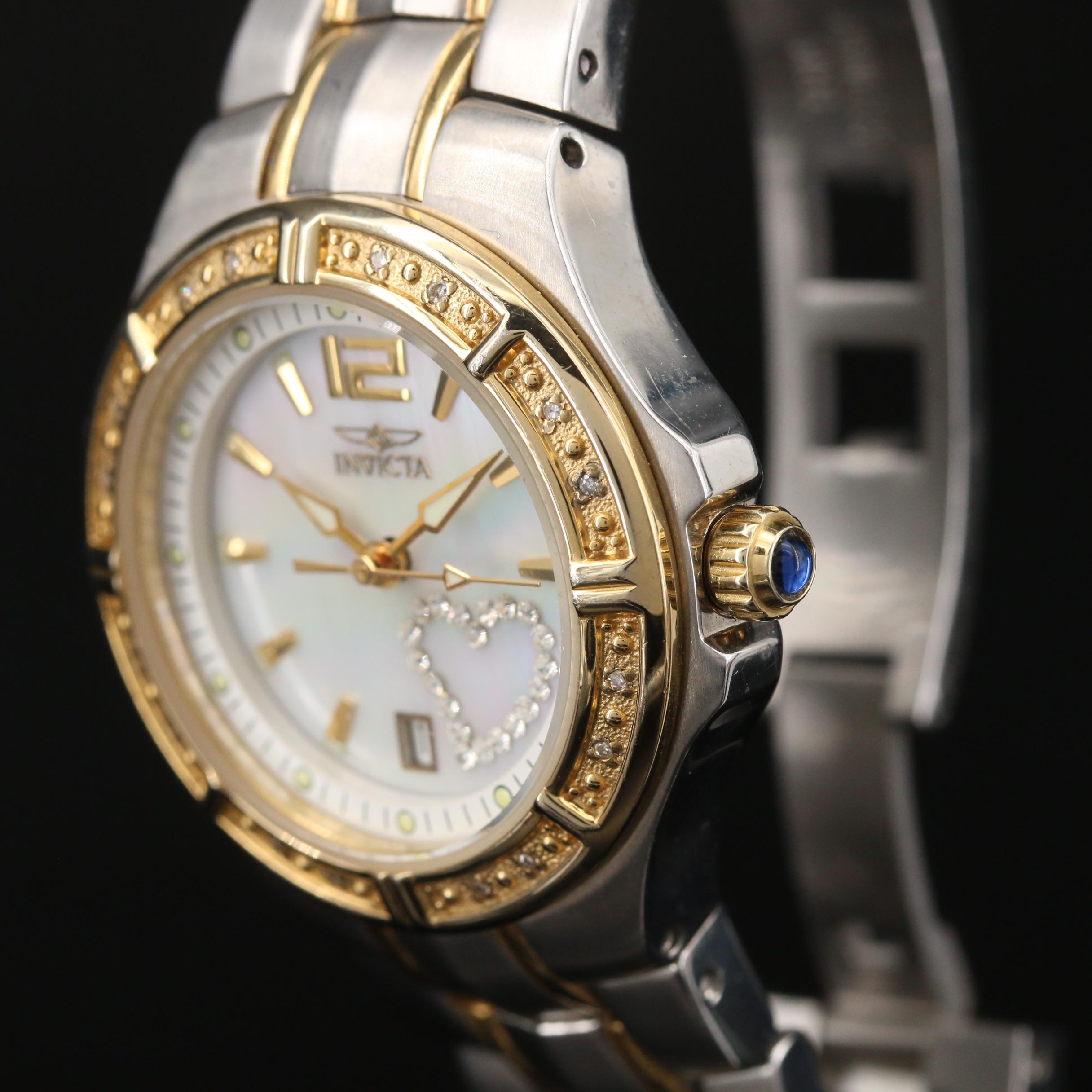 Invicta Wild Flower Diamond and Mother of Pearl Two Tone Quartz Watch