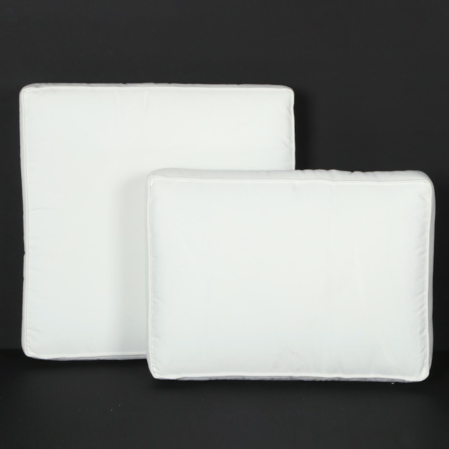 Set of White Outdoor Chair Cushions