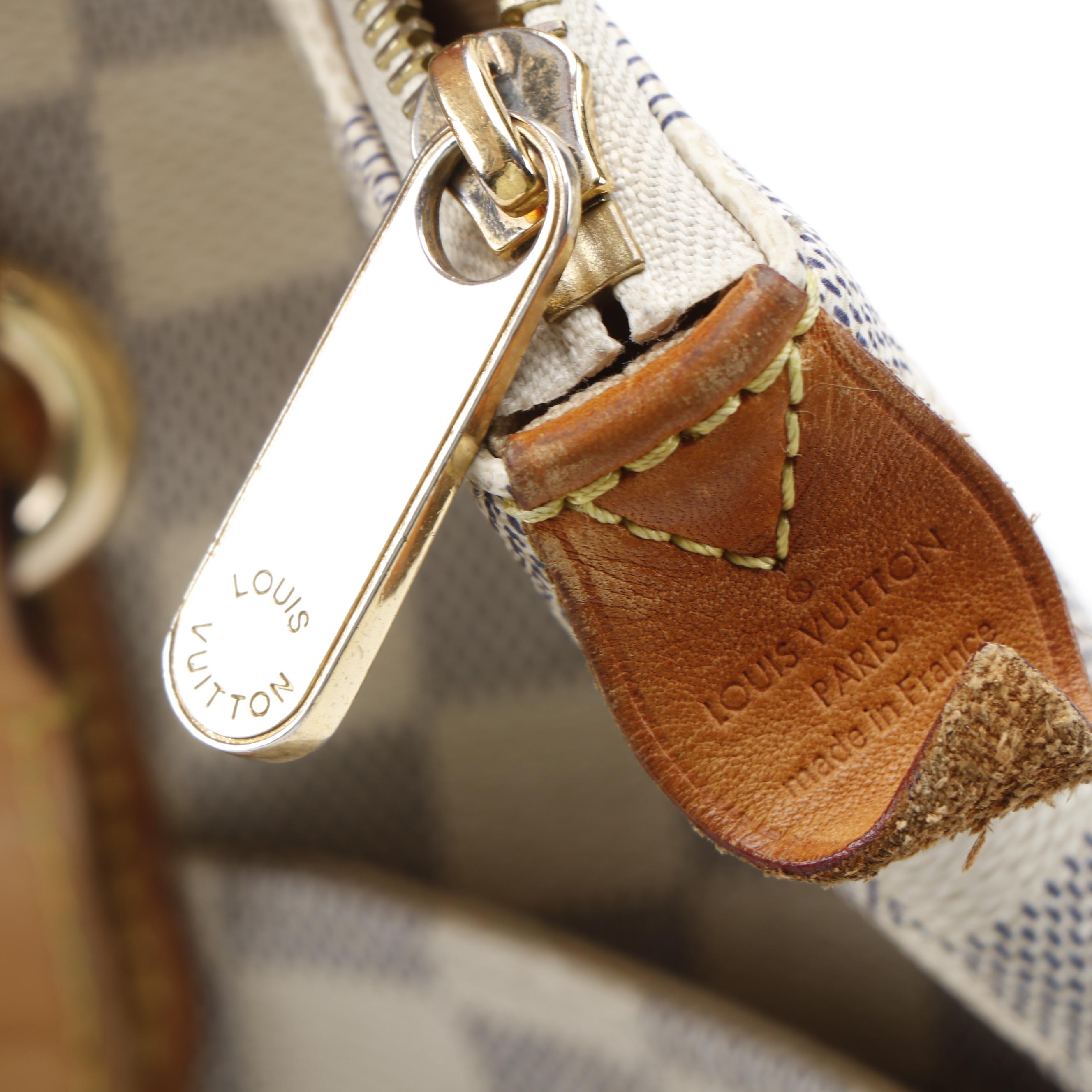 Louis Vuitton Totally MM in Damier Azur Canvas with Vachetta Leather Trim