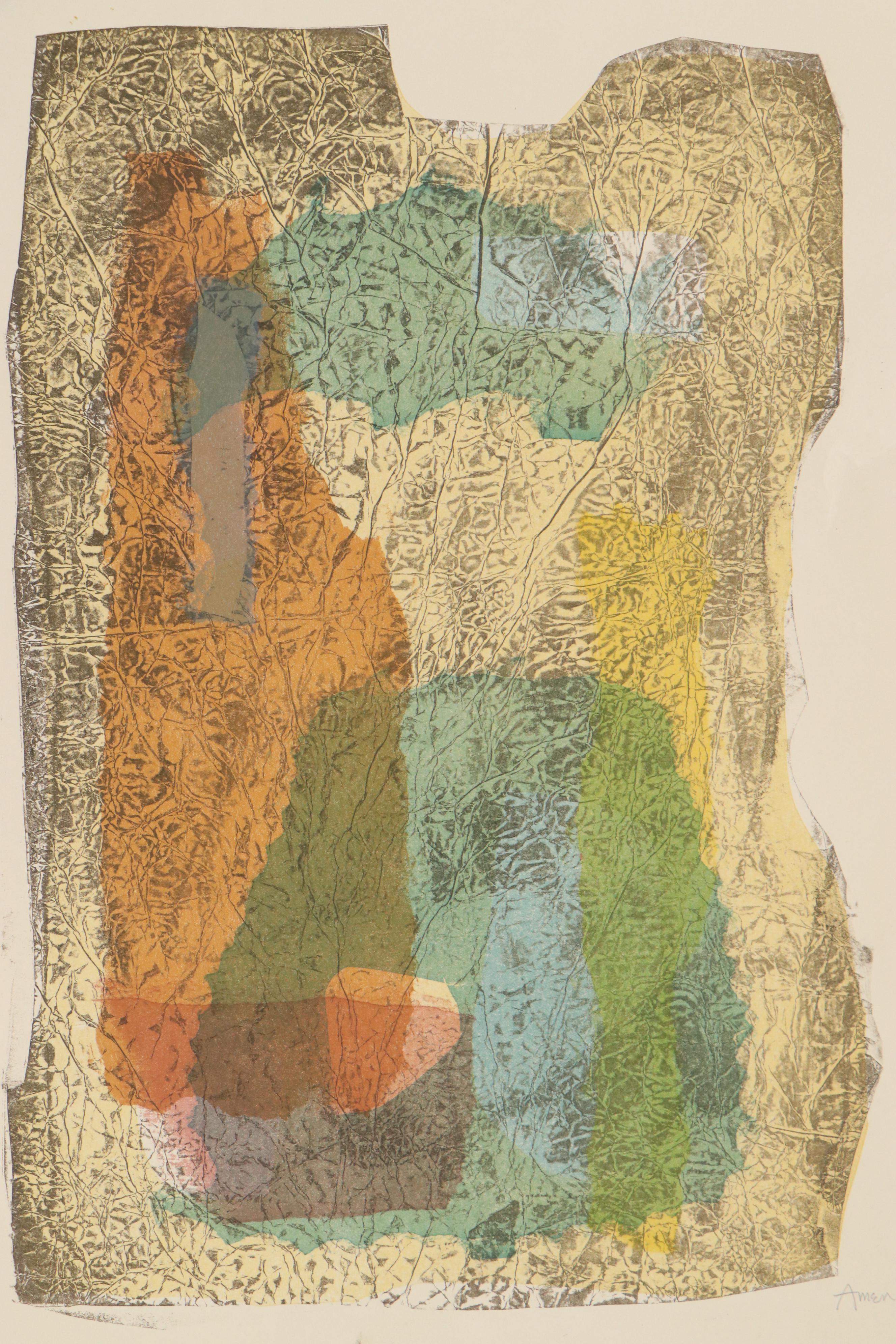 Irving Amen Abstract Lithograph, Late 20th Century