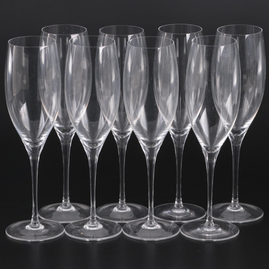 Riedel Crystal Champagne Flutes, Mid to Late 20th Century