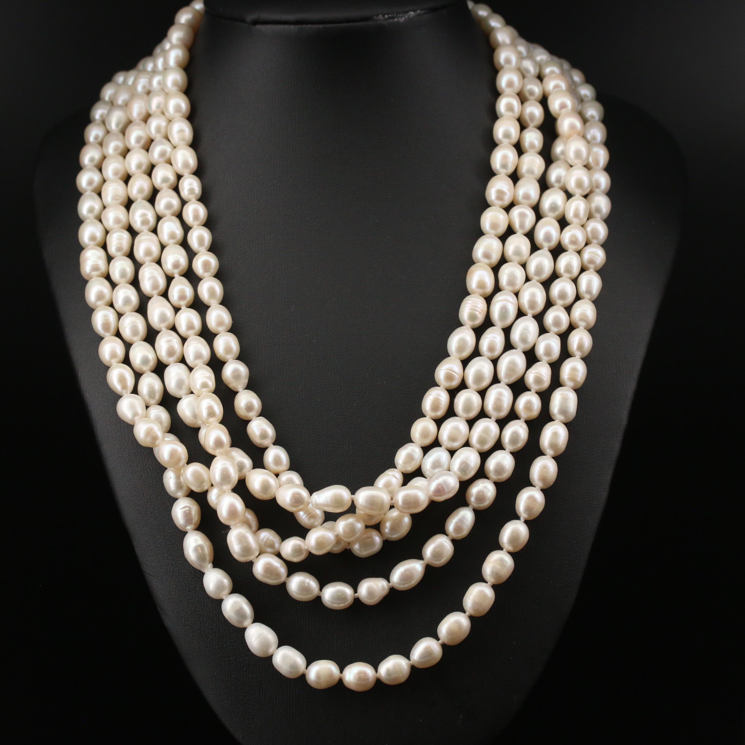Endless Rope Length Pearl Necklace