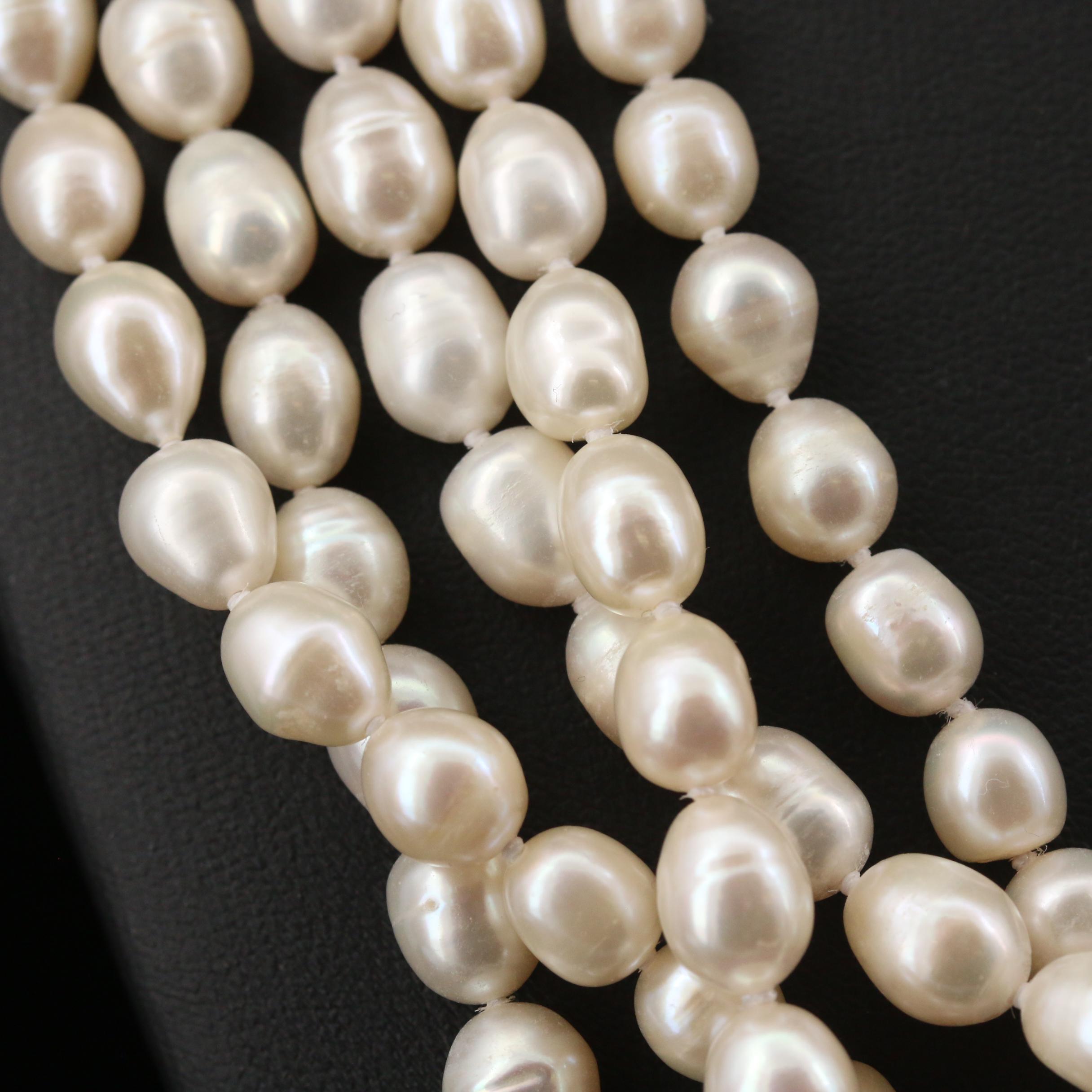 Endless Rope Length Pearl Necklace