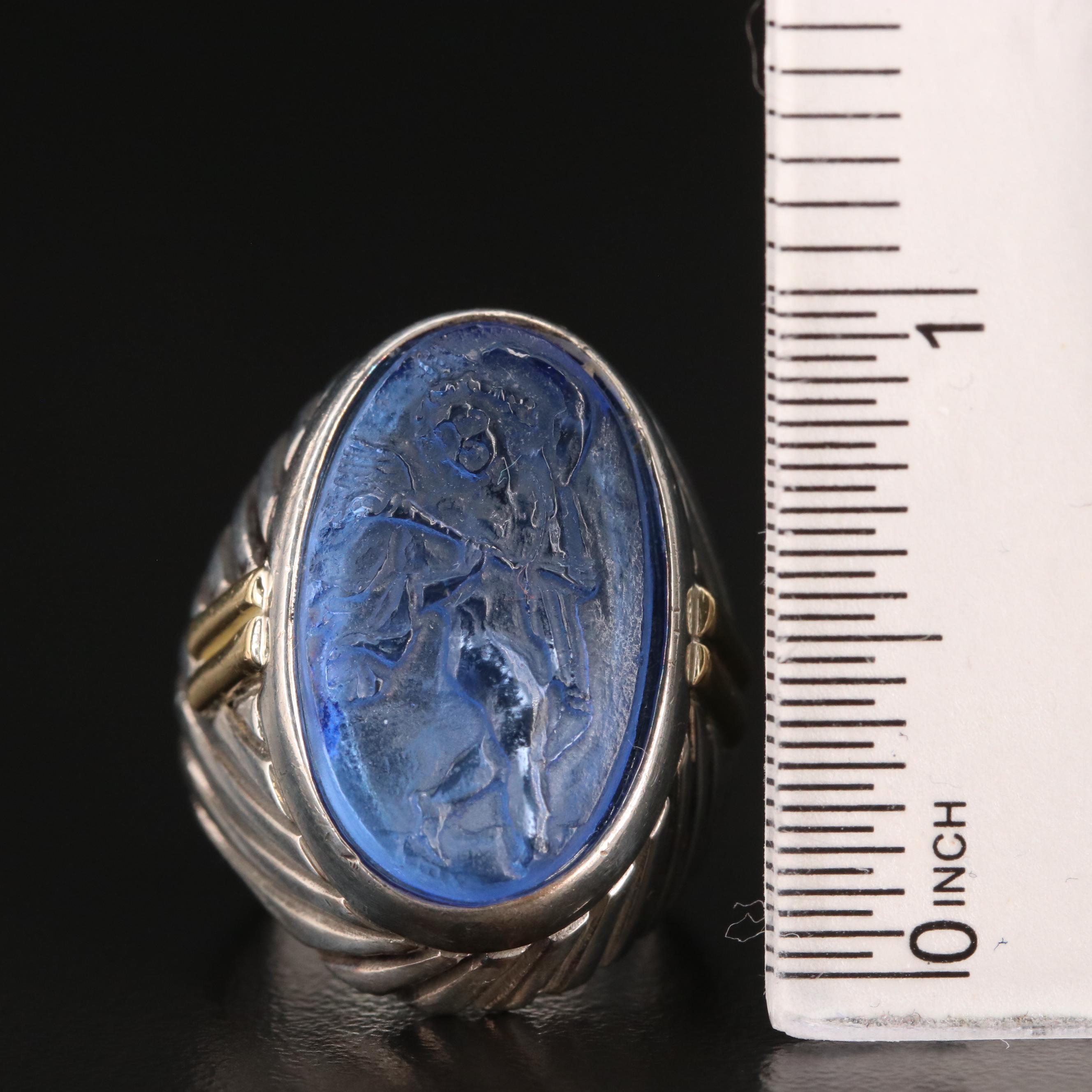Phillip Gabriel for Menegatti Tagliamonte Venetian Molded Glass Cameo Ring