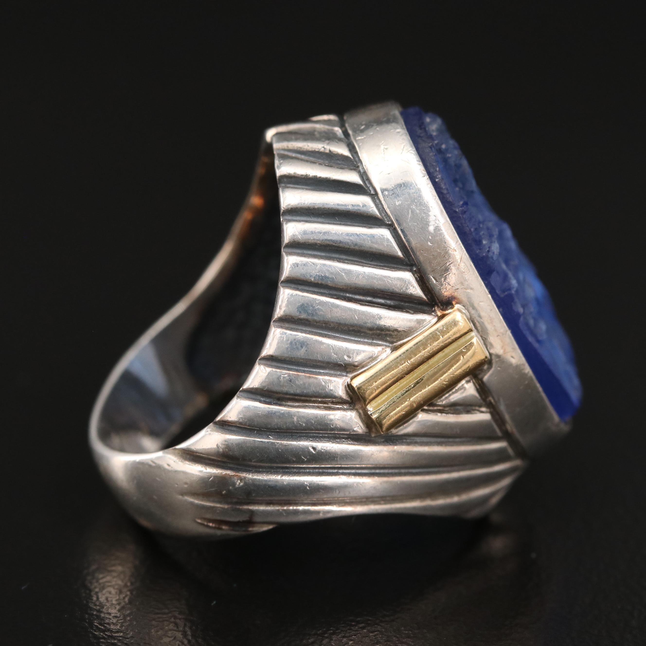 Phillip Gabriel for Menegatti Tagliamonte Venetian Molded Glass Cameo Ring