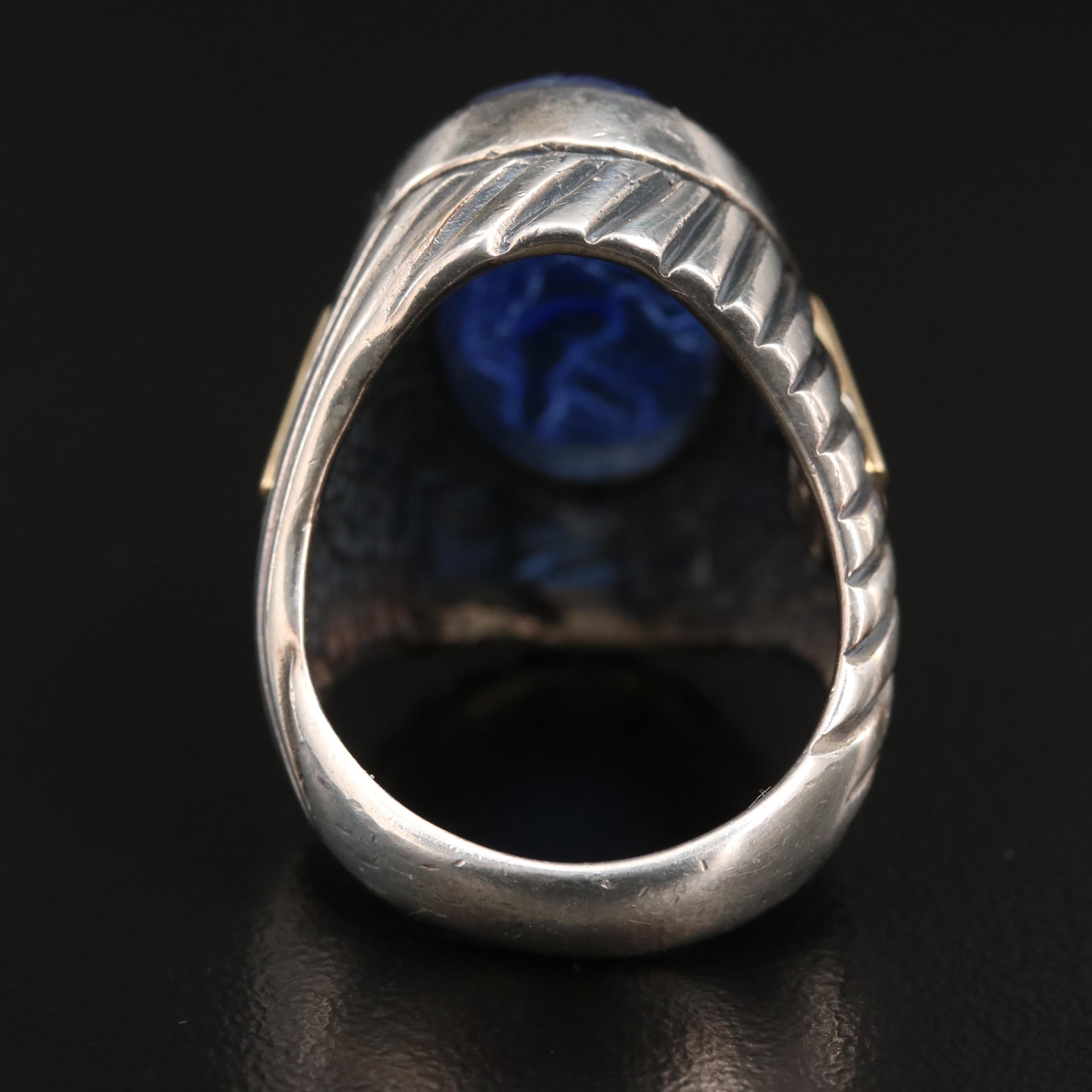 Phillip Gabriel for Menegatti Tagliamonte Venetian Molded Glass Cameo Ring