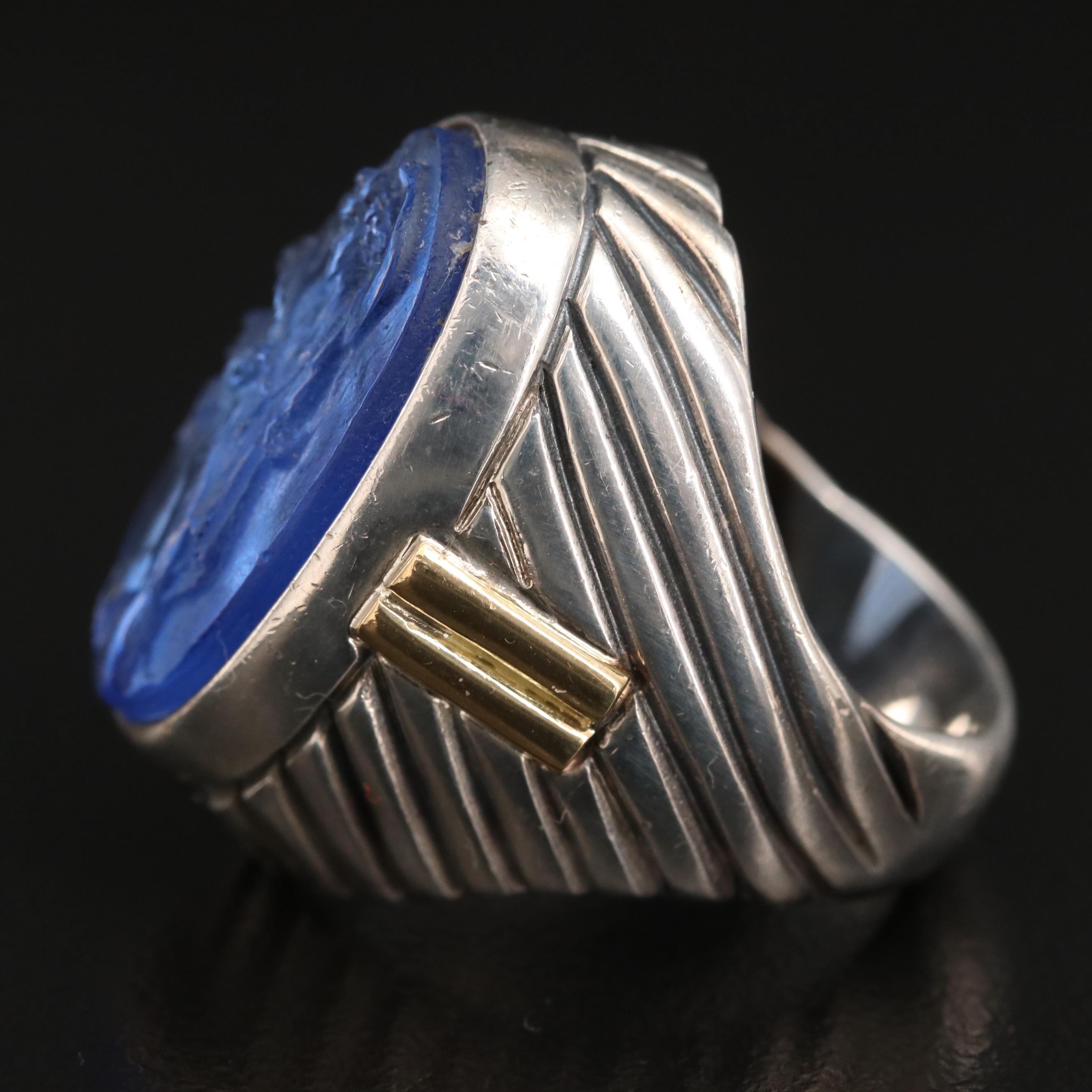 Phillip Gabriel for Menegatti Tagliamonte Venetian Molded Glass Cameo Ring