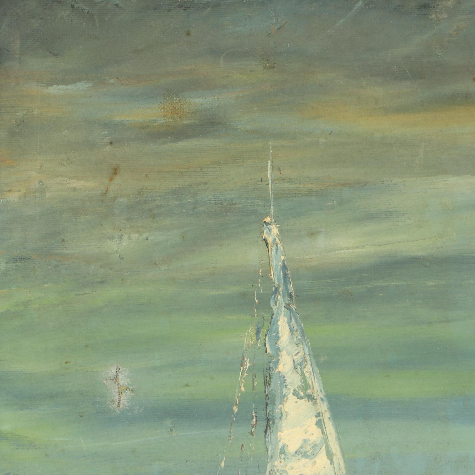 Impressionist Style Oil Painting of Iberian Coastal City, 20th Century