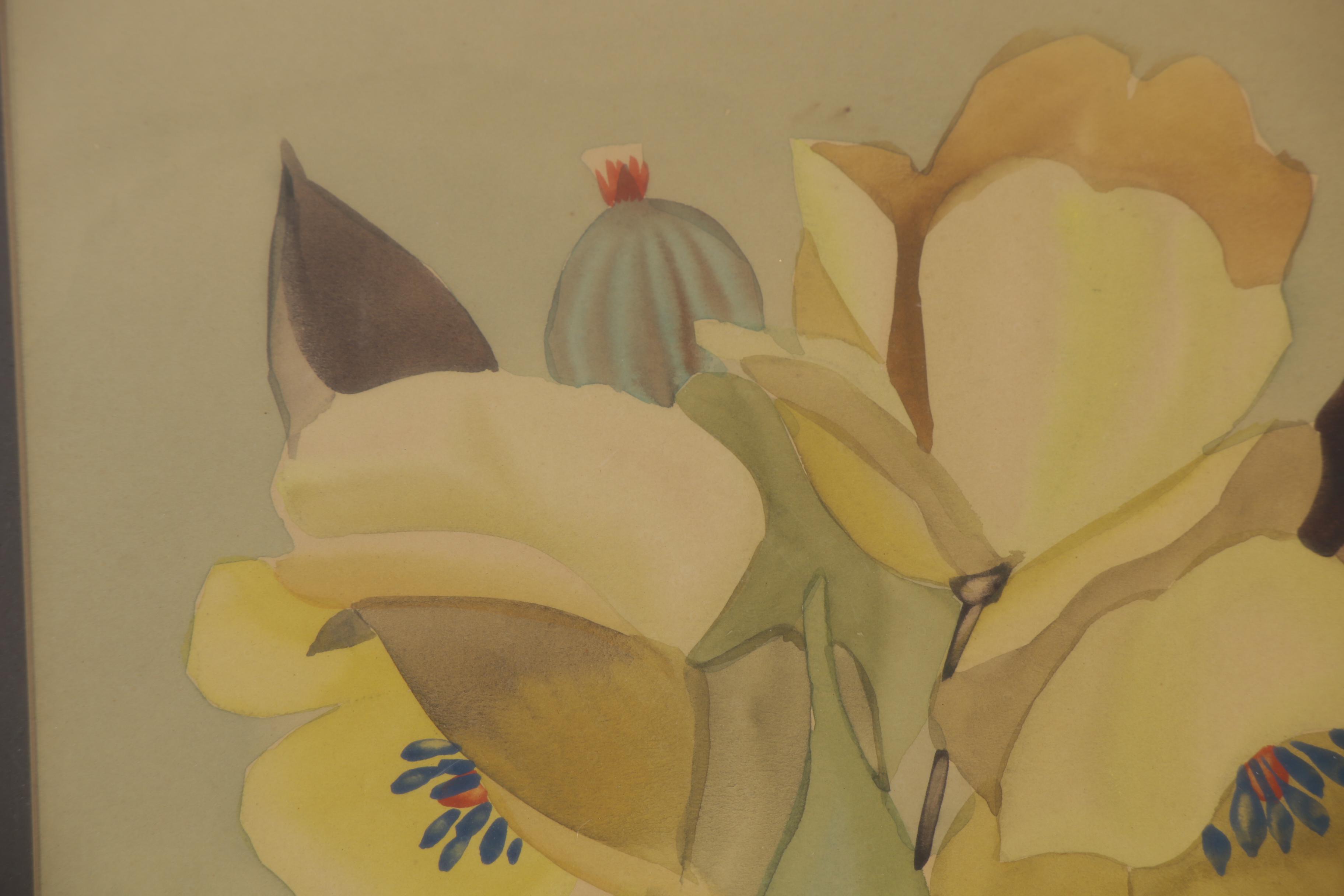 Ruben Kupur Floral Watercolor Painting, Early 20th Century