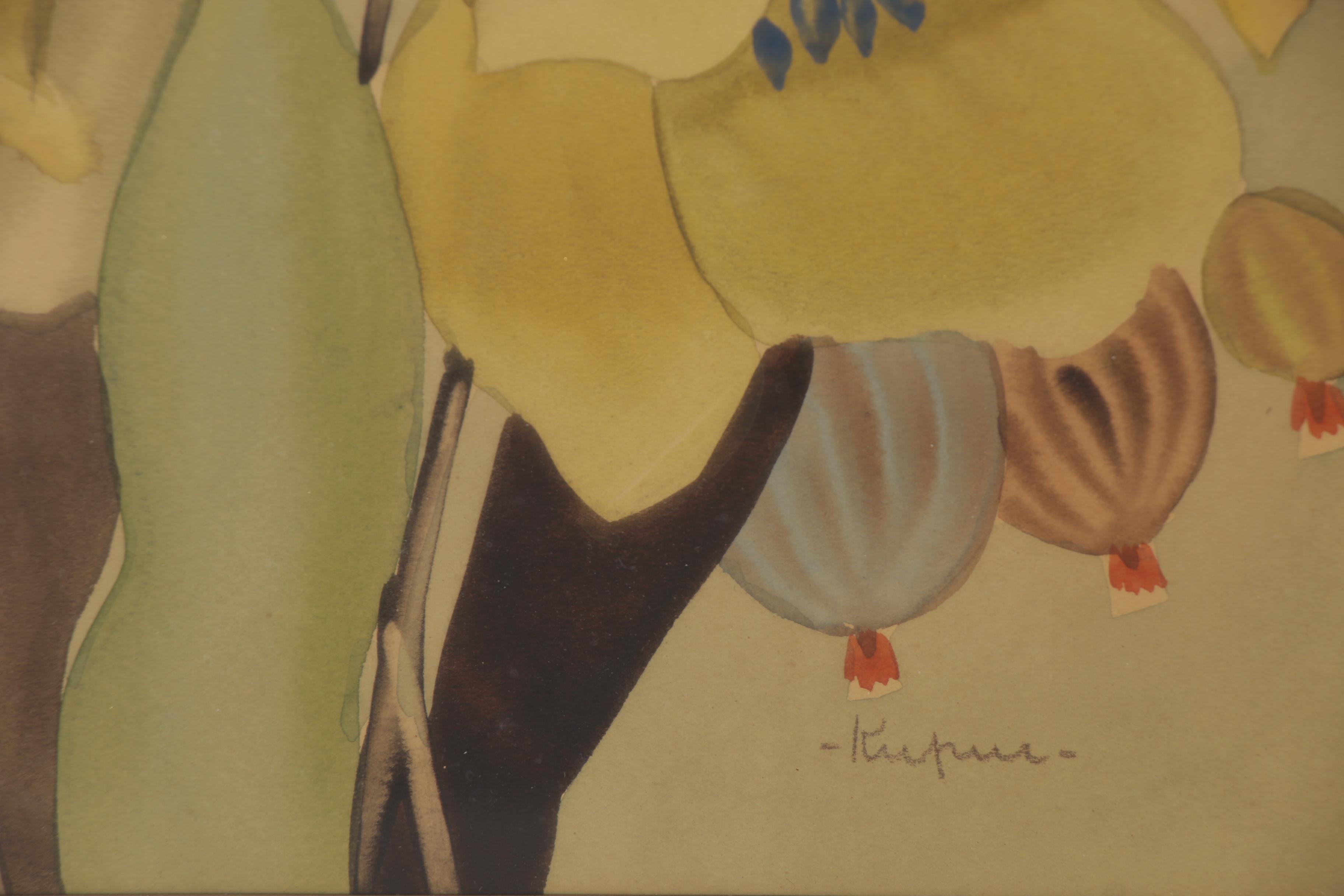 Ruben Kupur Floral Watercolor Painting, Early 20th Century