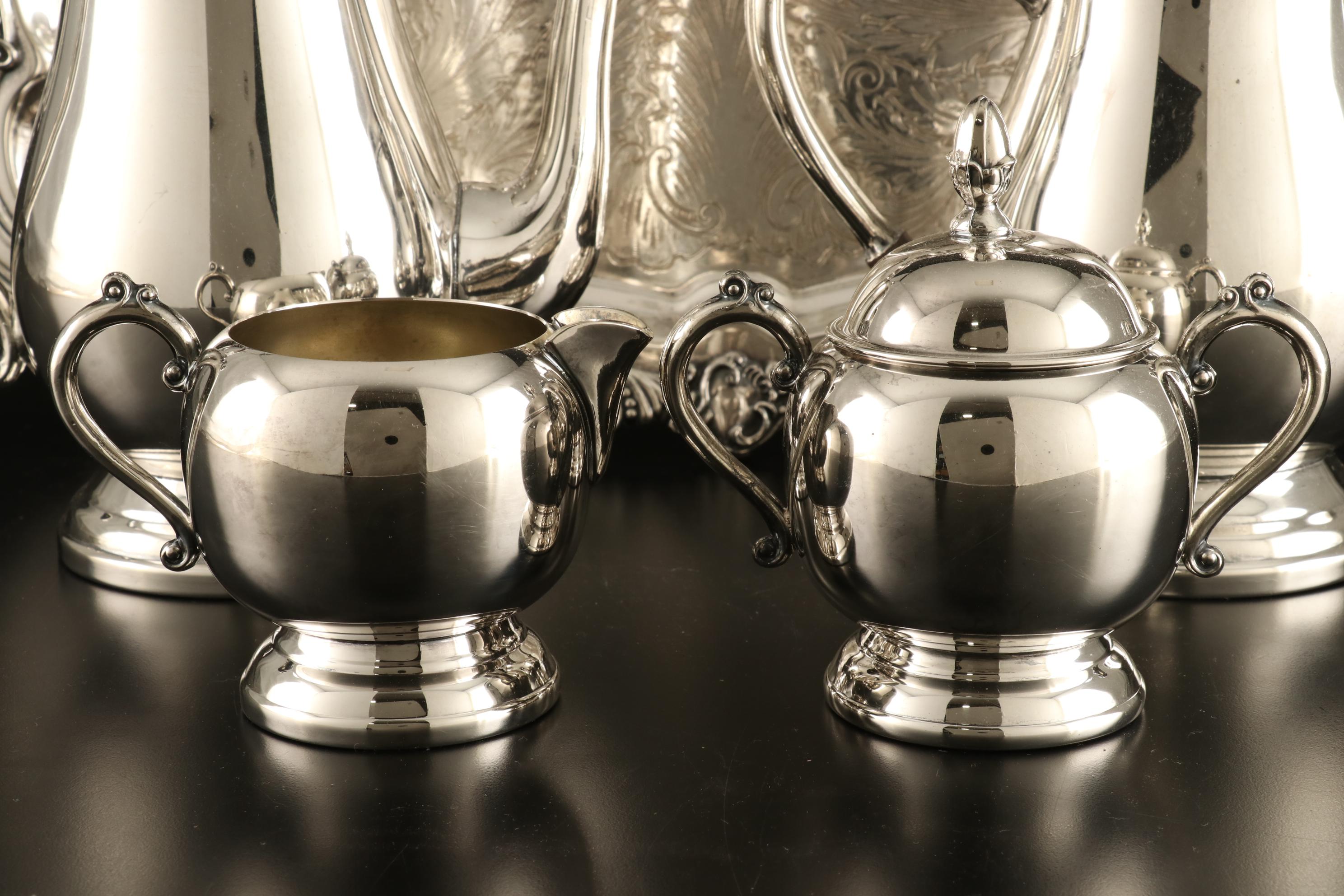 F.B. Rogers Silver Plate Coffee and Tea Service with Other Serving Tray