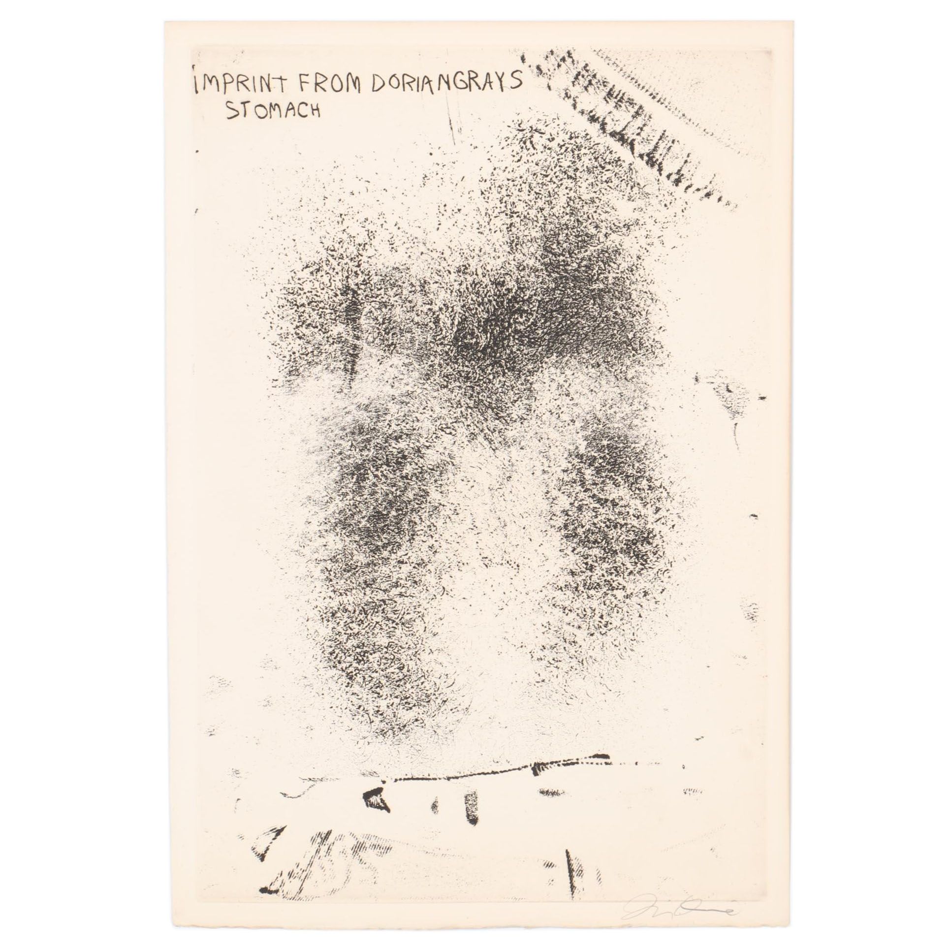 Jim Dine Etching "Imprint from Dorian Gray's Stomach," 1968